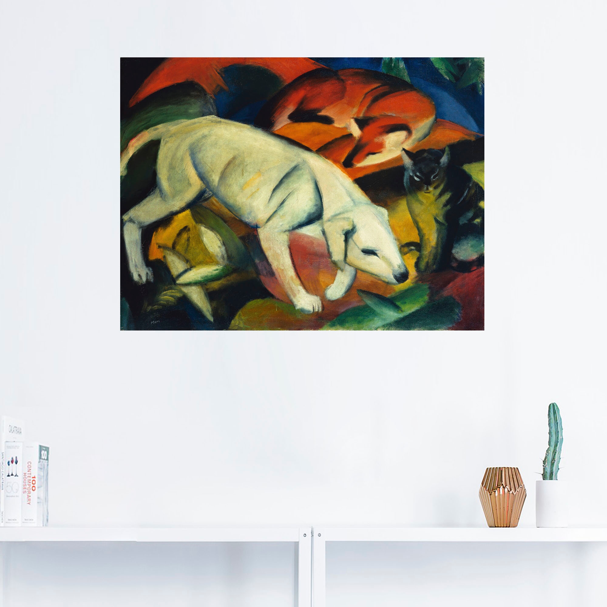 Artland Wandbild »Drei Tiere (Hund Fuchs und Katze). 1912«, Haustiere, (1 St.), als Leinwandbild, Wandaufkleber in verschied. Größen