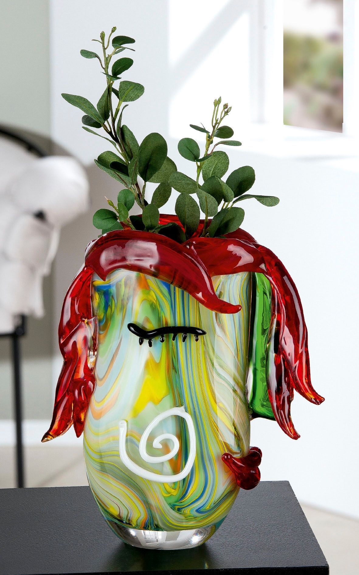 Casablanca by Gilde Tischvase »Curly«, (1 St.), dekorative Vase aus Glas, B günstig online kaufen