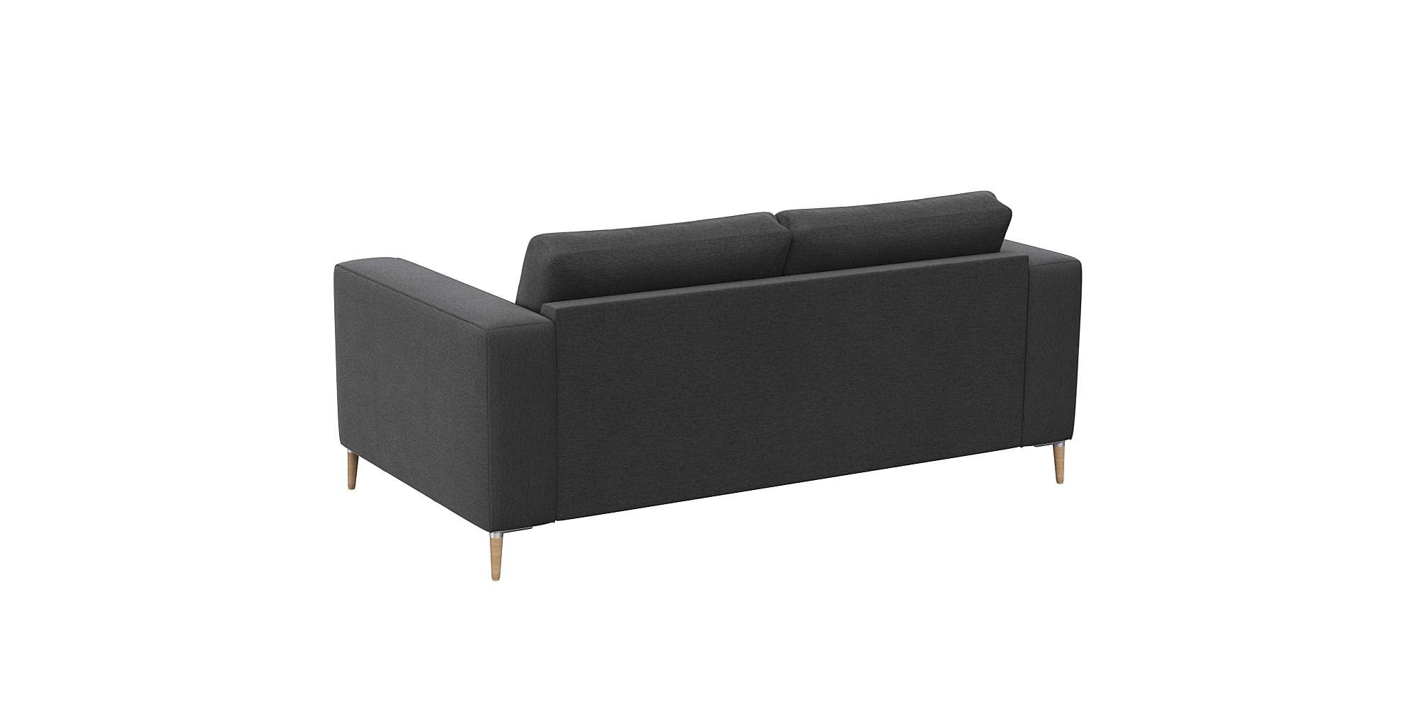 FLEXLUX 2-Sitzer »Fiore Designsofa, bequem und komfortabel durch hochwertigen Sitzaufbau«, breite Armlehnen, Kaltschaum, Füße Alu+ Eiche