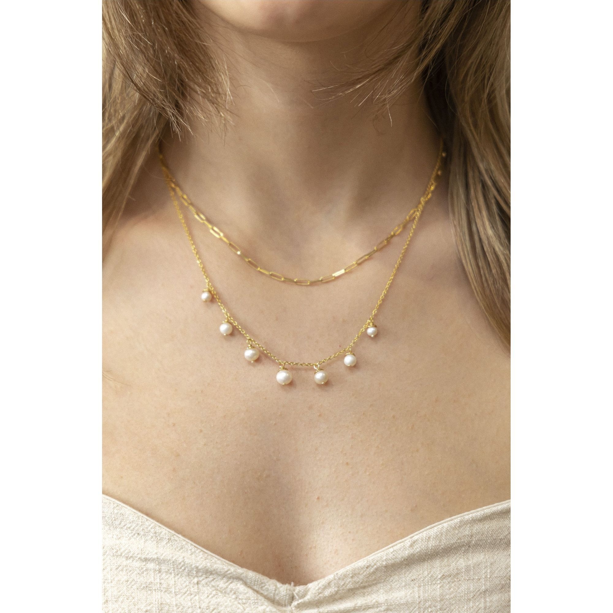 CELESTA Kette mit Anhänger »925 Silber vergoldet mit Süßwasserzuchtperlen«