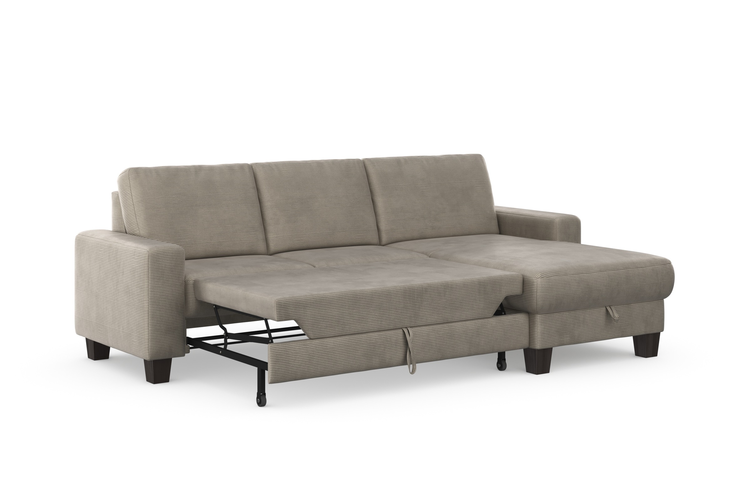 Home affaire Ecksofa »Summer L-Form«, mit Recamiere, mit oder ohne Bettfunktion und Bettkasten, Cord-Bezug