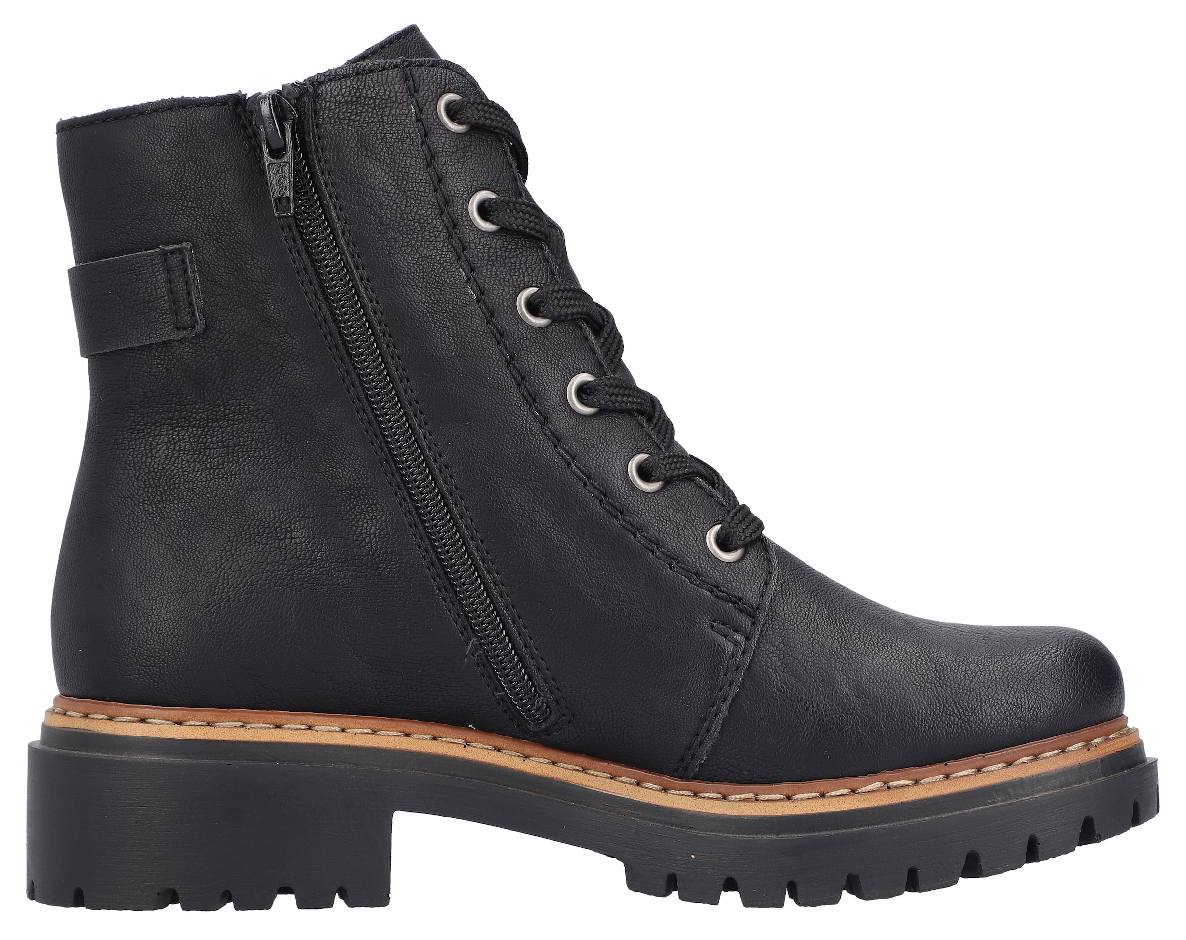 Rieker Schnürboots, Winterstiefel, Boots mit kontrastfarbener Rahmennaht