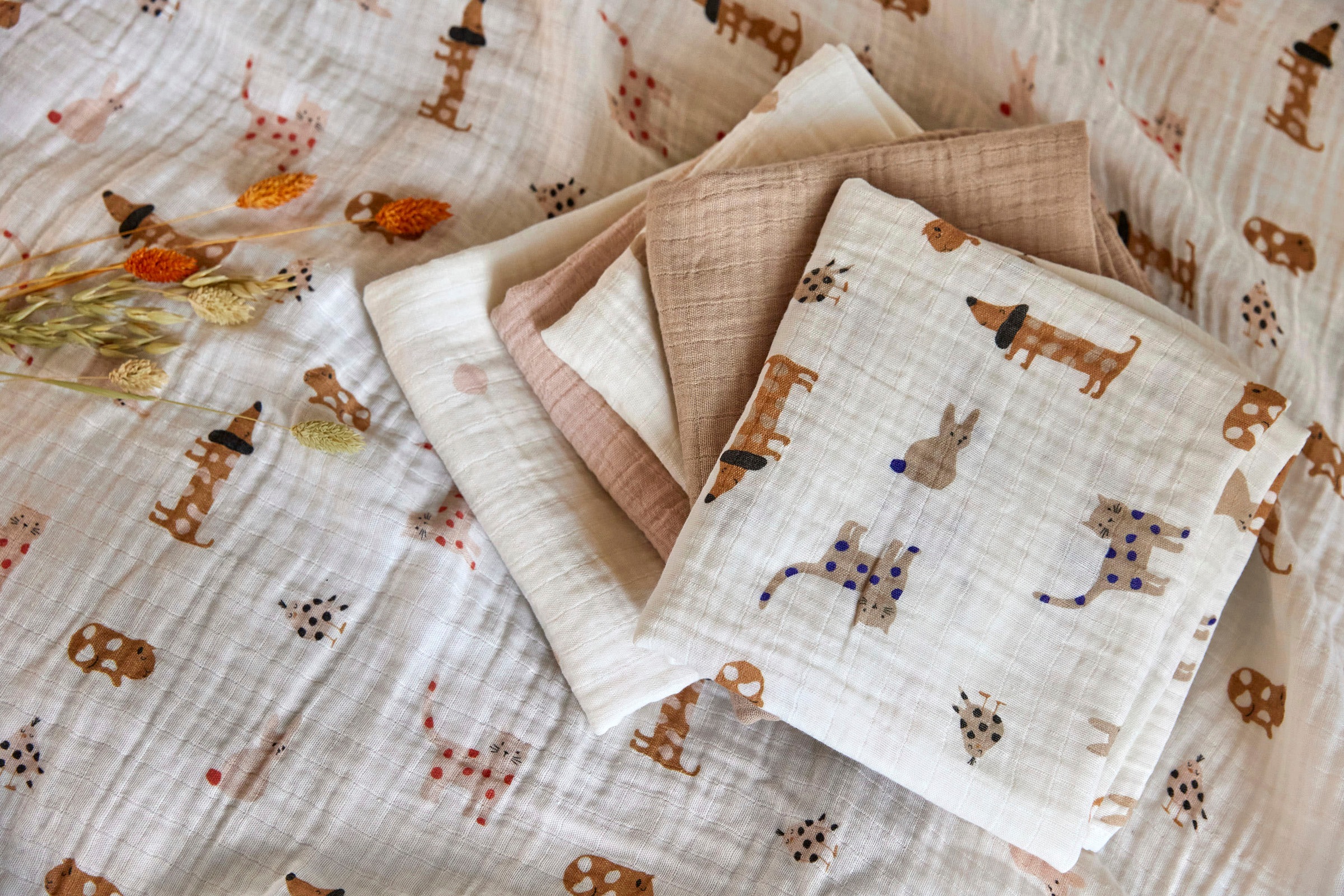 LÄSSIG Stoffwindeln »Little Mateys, Einschlag- und Mulltuchset L, Royal Blue« Set, 3 Stk. tlg.