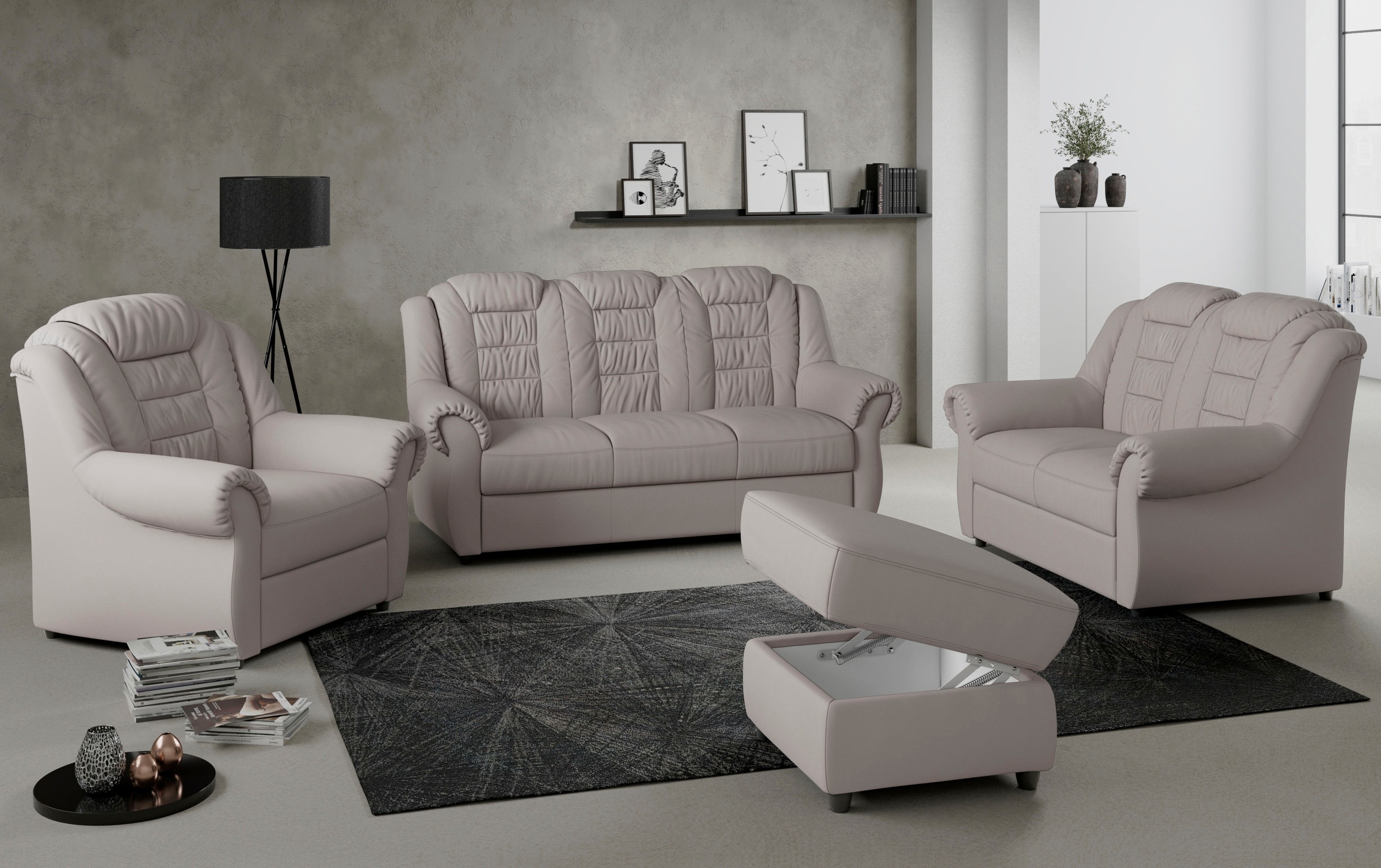 Home affaire 3-Sitzer »Boston« Sofa mit hoher Rückenlehne günstig online kaufen