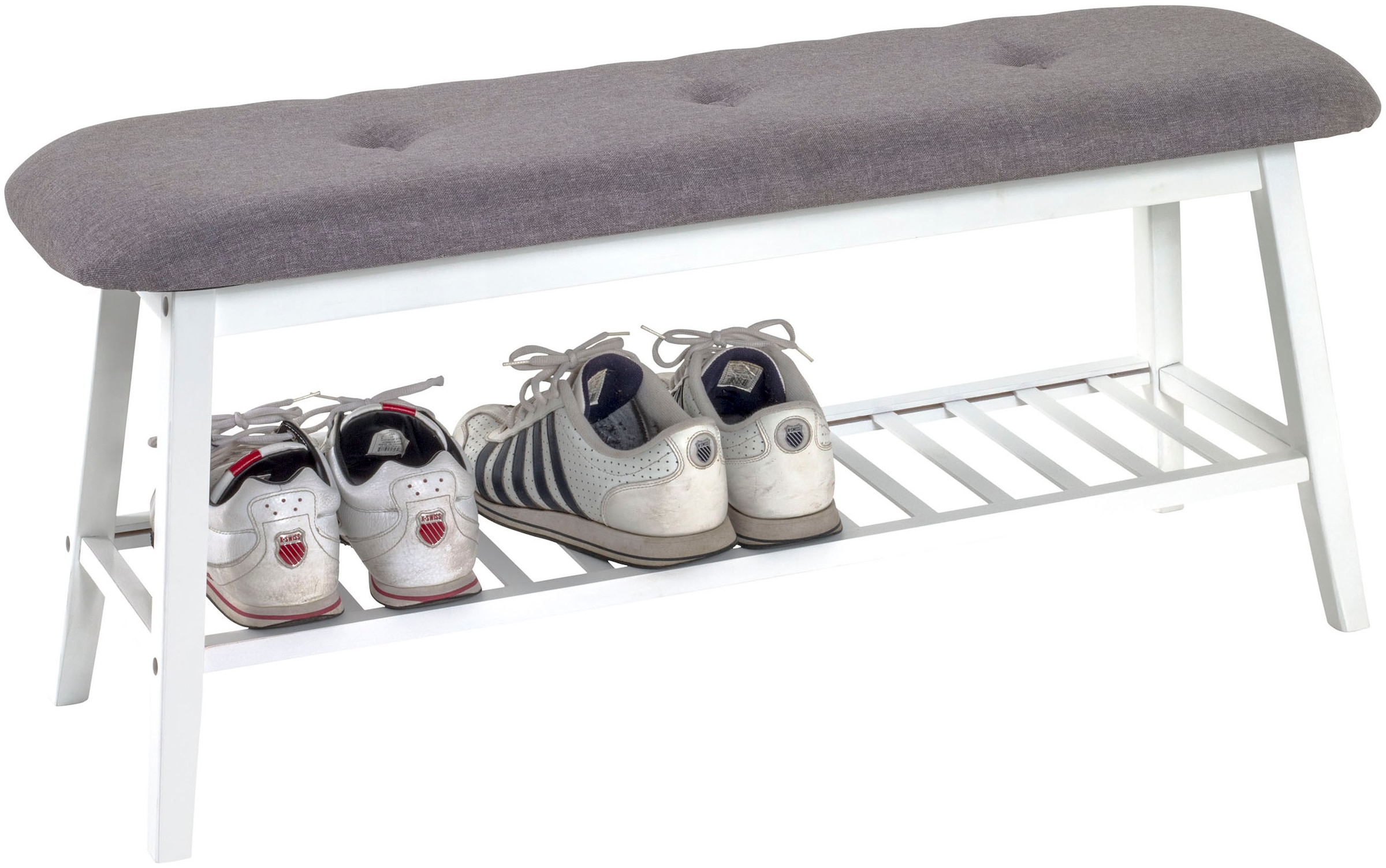 HAKU Schuhbank »Flurbank, Garderobenbank, Sitzbank« rechteckig - aus Textil Grau - B/T/H 100/30/44 cm