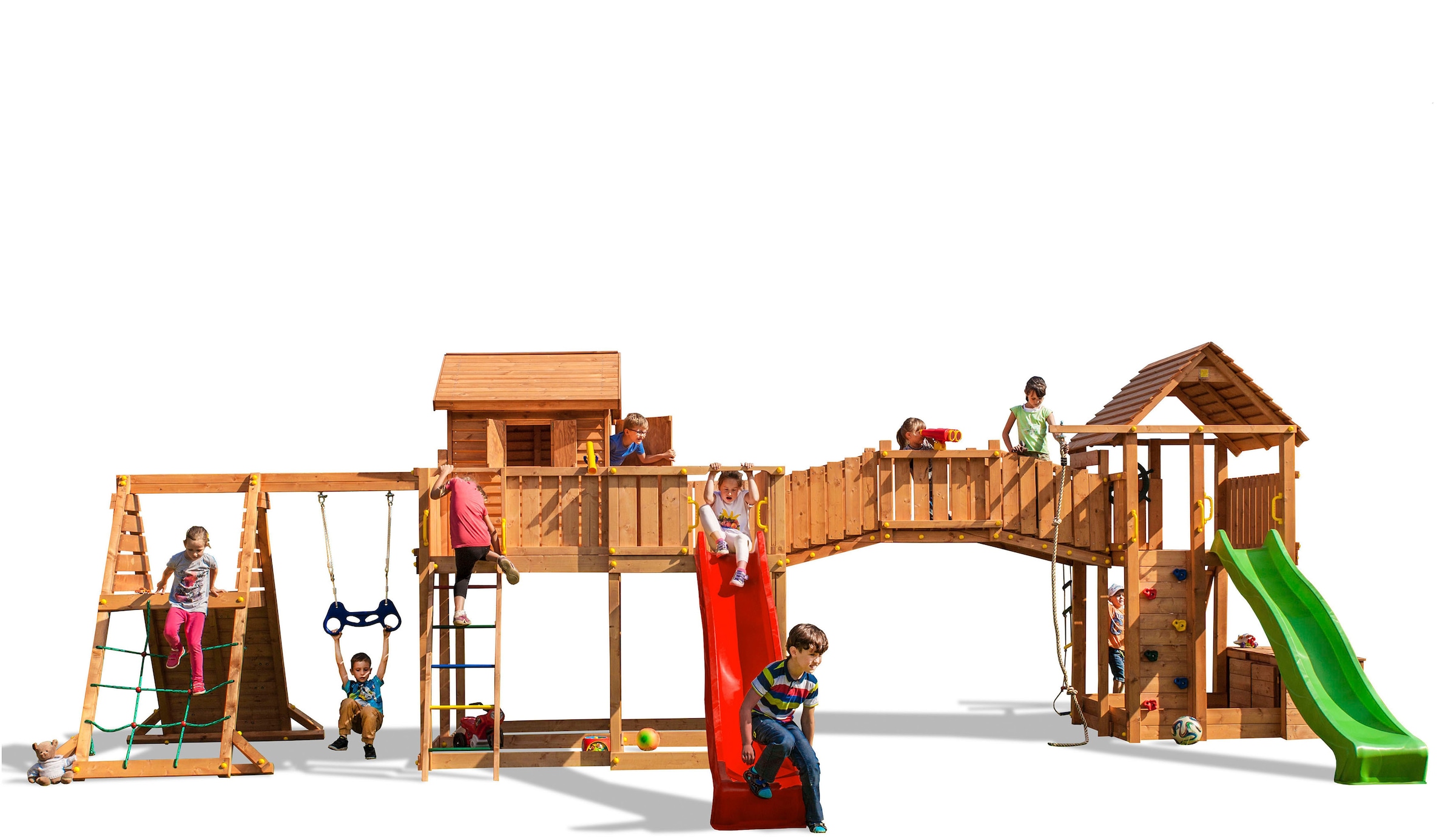 FUNGOO Spielturm »MAXI SET SPIDER LAND«, mit Schaukel & Rutsche, Klettererweiterung