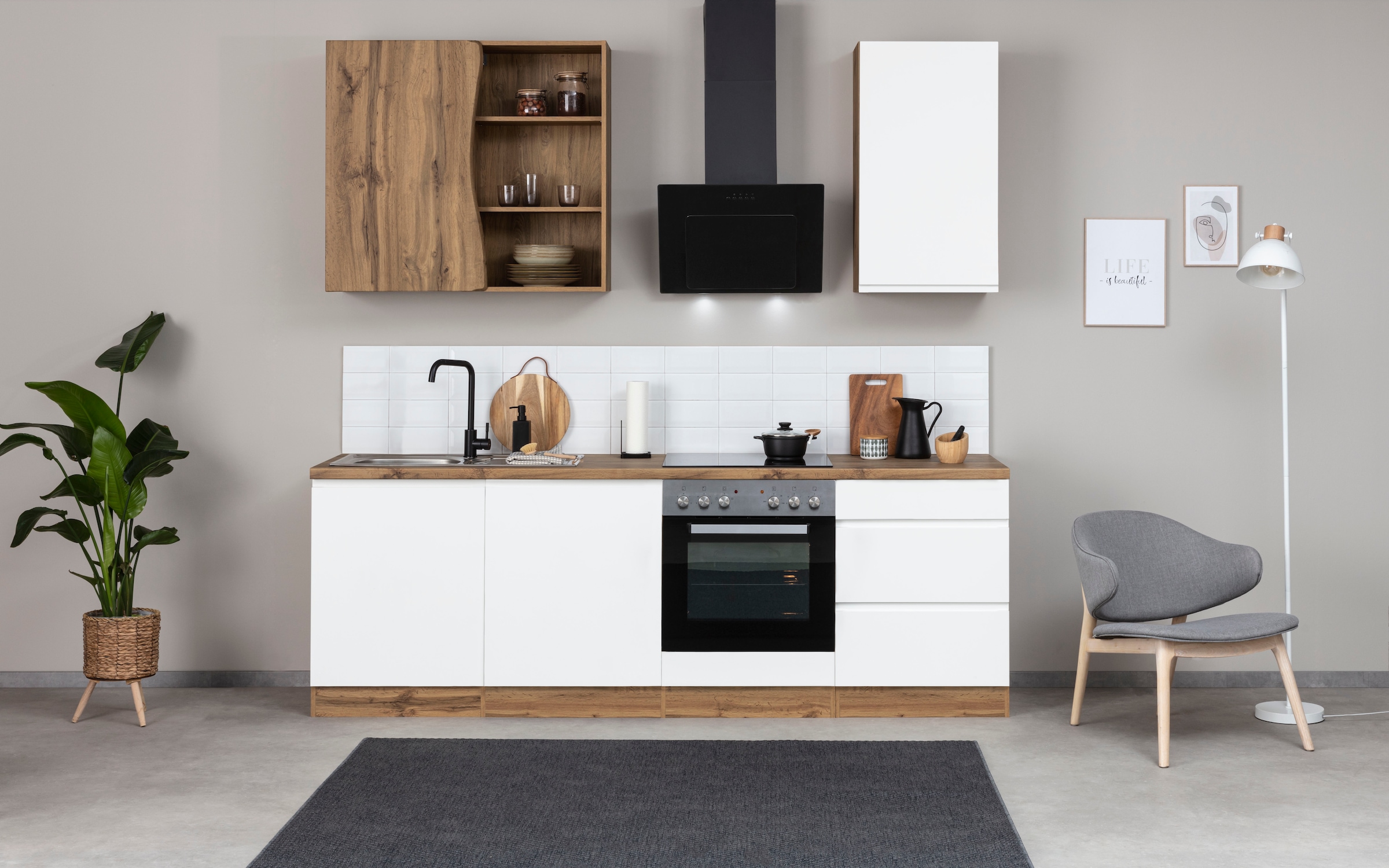 HELD MÖBEL Küche »Bruneck«, 240cm breit, wahlweise mit oder ohne E-Geräte, hochwertige  MDF-Fronten online bestellen