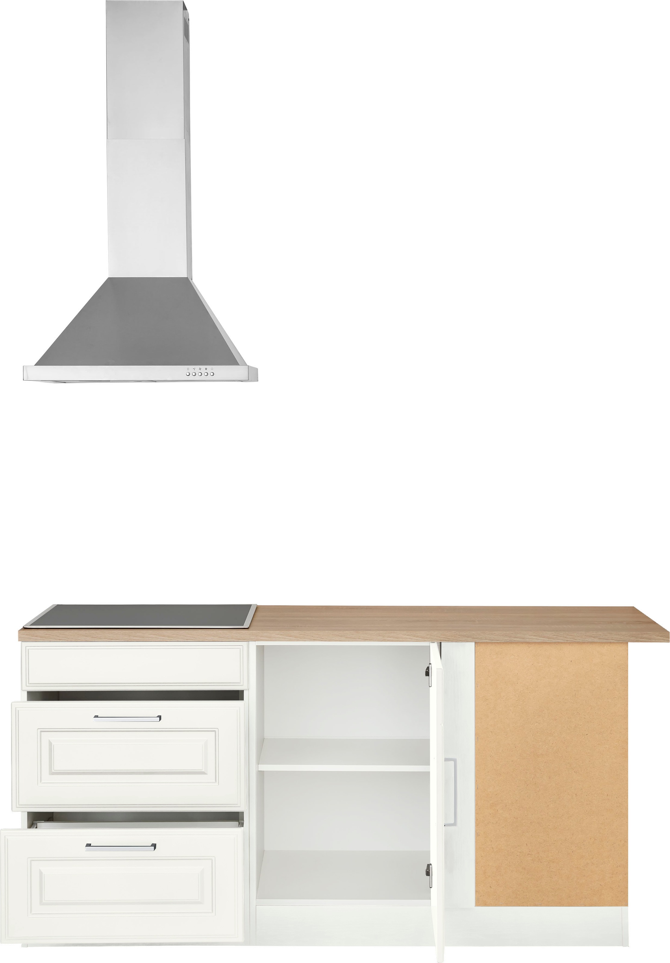 KOCHSTATION Winkelküche »KS-Stockholm«, Stellbreite 290/170 cm, mit hochwertigen MDF Fronten im Landhaus-Stil