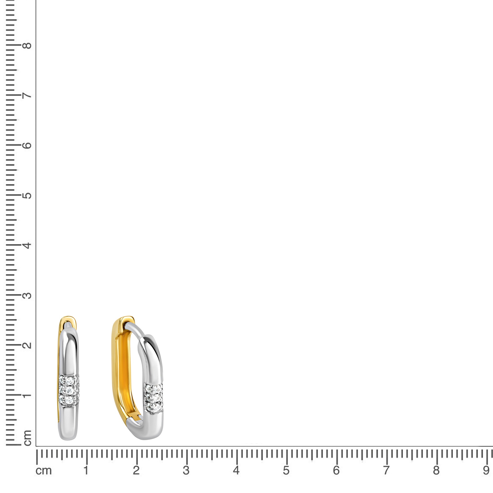 Vivance Paar Creolen »925/- Sterling Silber rhodiniert und vergoldet Zirkonia«
