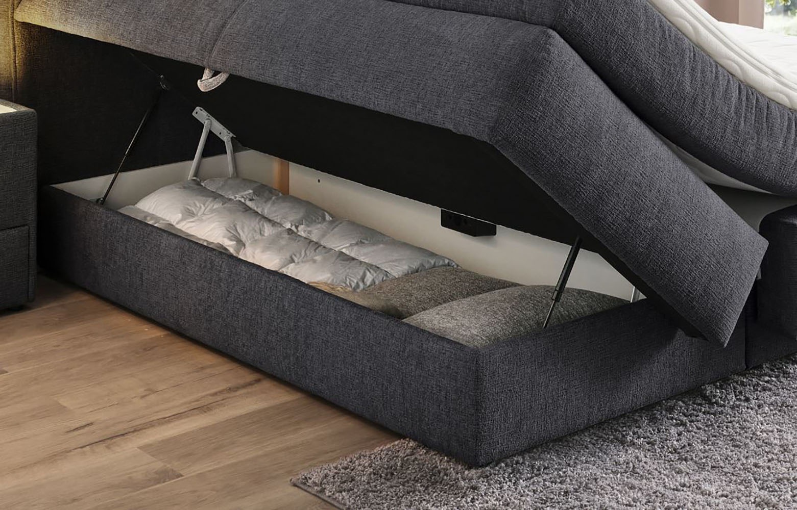 Jockenhöfer Gruppe Boxspringbett »"Carla", OTTOs Choice! Topseller, wahlweise mit oder ohne Bettkasten«, inkl. 4 Kissen, erhältlich in den Breiten 160 & 180cm