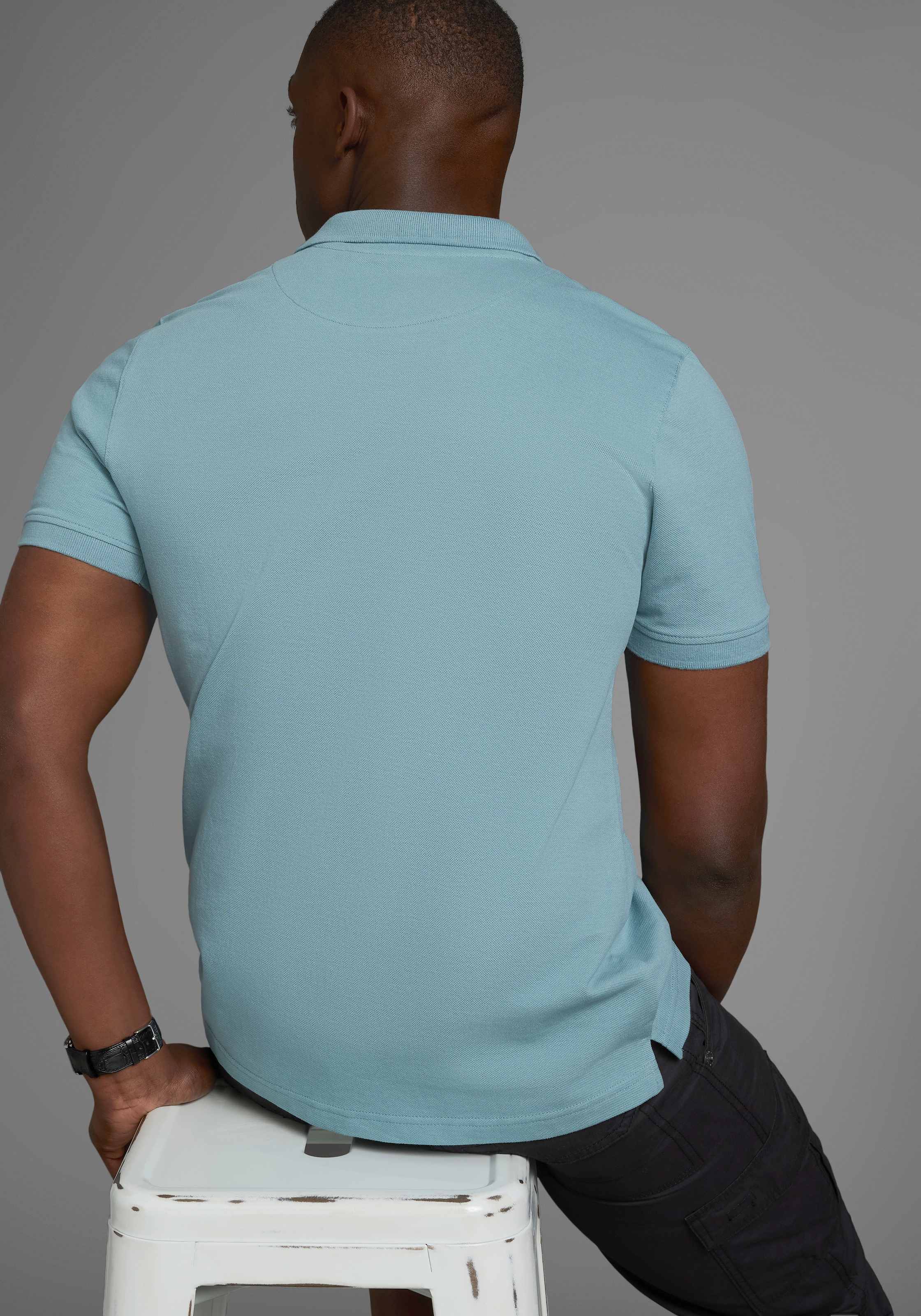 Man's World Poloshirt, Kurzarm, lockere Passform, unifarben