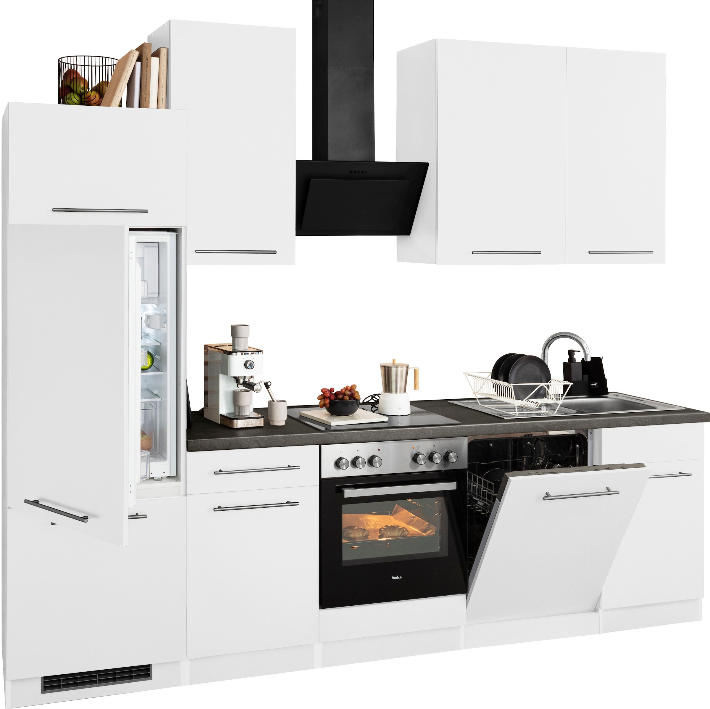 wiho Küchen Küchenzeile »Unna« mit E-Geräten, Breite 280 cm