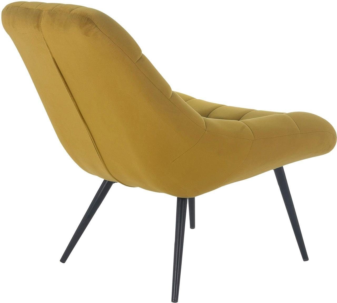 SalesFever Relaxsessel »Toulon - Komfortabler Loungesessel«, mit XXL-Steppung, mit schwarzen oder naturfarbenen Beinen