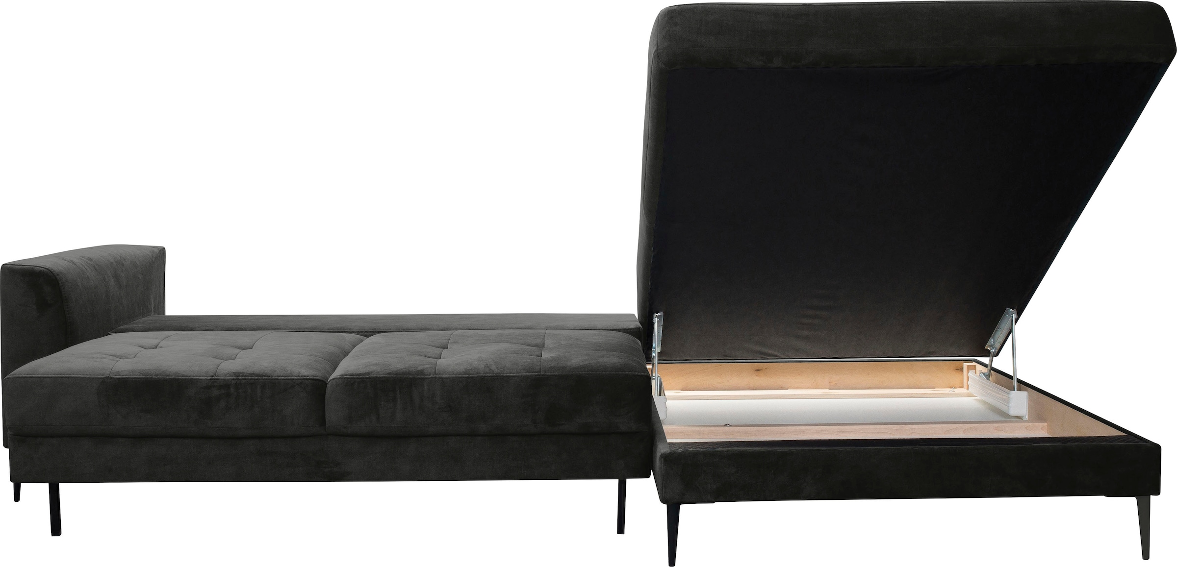 TRENDMANUFAKTUR Ecksofa »Luzi, wahlweise mit Schlaffunktion & Bettkasten. OTTOs Choice, L-Form«, Designsofa mit tollem Sitzkomfort, Metallfüße schwarz, Breite 280 cm