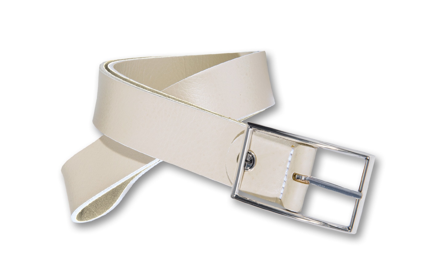 Silbergift Ledergürtel »Ledergürtel mit silber-glänzender Rechtecksschließe«