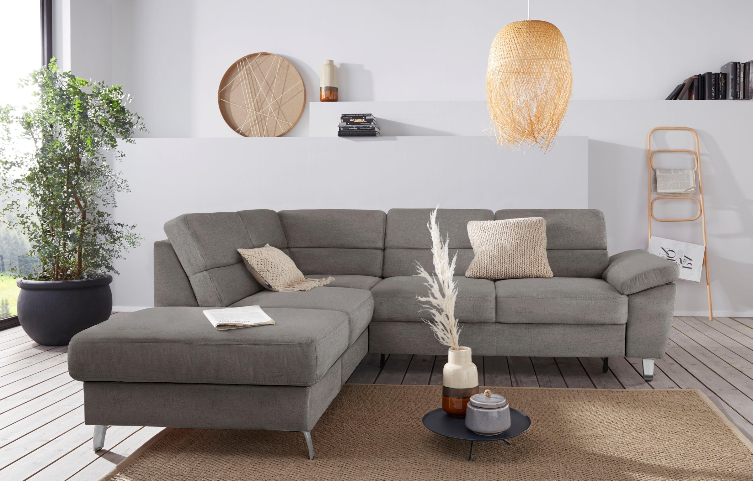 sit&more Ecksofa »Sorano L-Form«, wahlweise mit Bettfunktion und Bettkasten