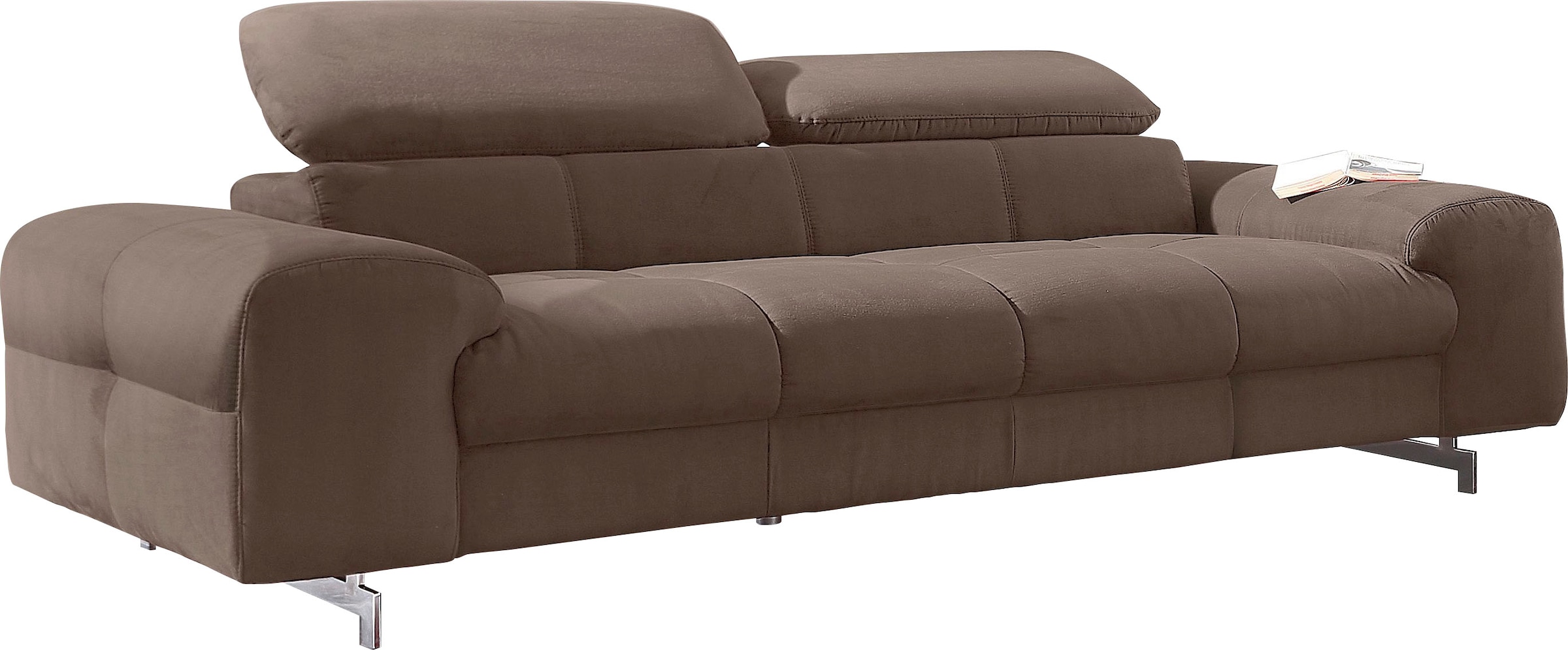 COTTA 3-Sitzer »Chef« Big-Sofa mit Kopfteilverstellung, edle Metallkufen günstig online kaufen
