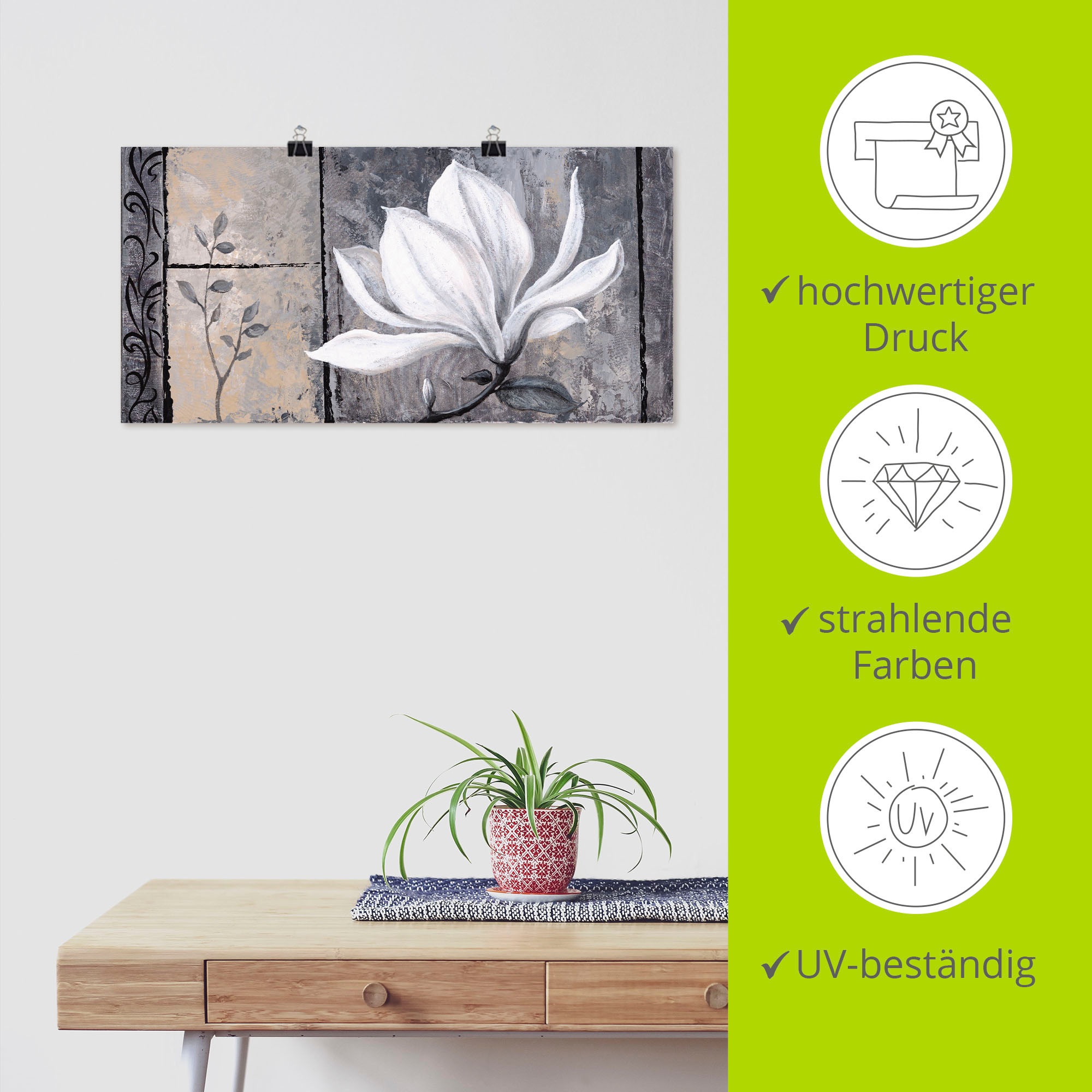 Artland Wandbild »Klassische Magnolie«, Blumen, (1 St.), als Alubild, Outdoorbild, Leinwandbild, Poster, Wandaufkleber