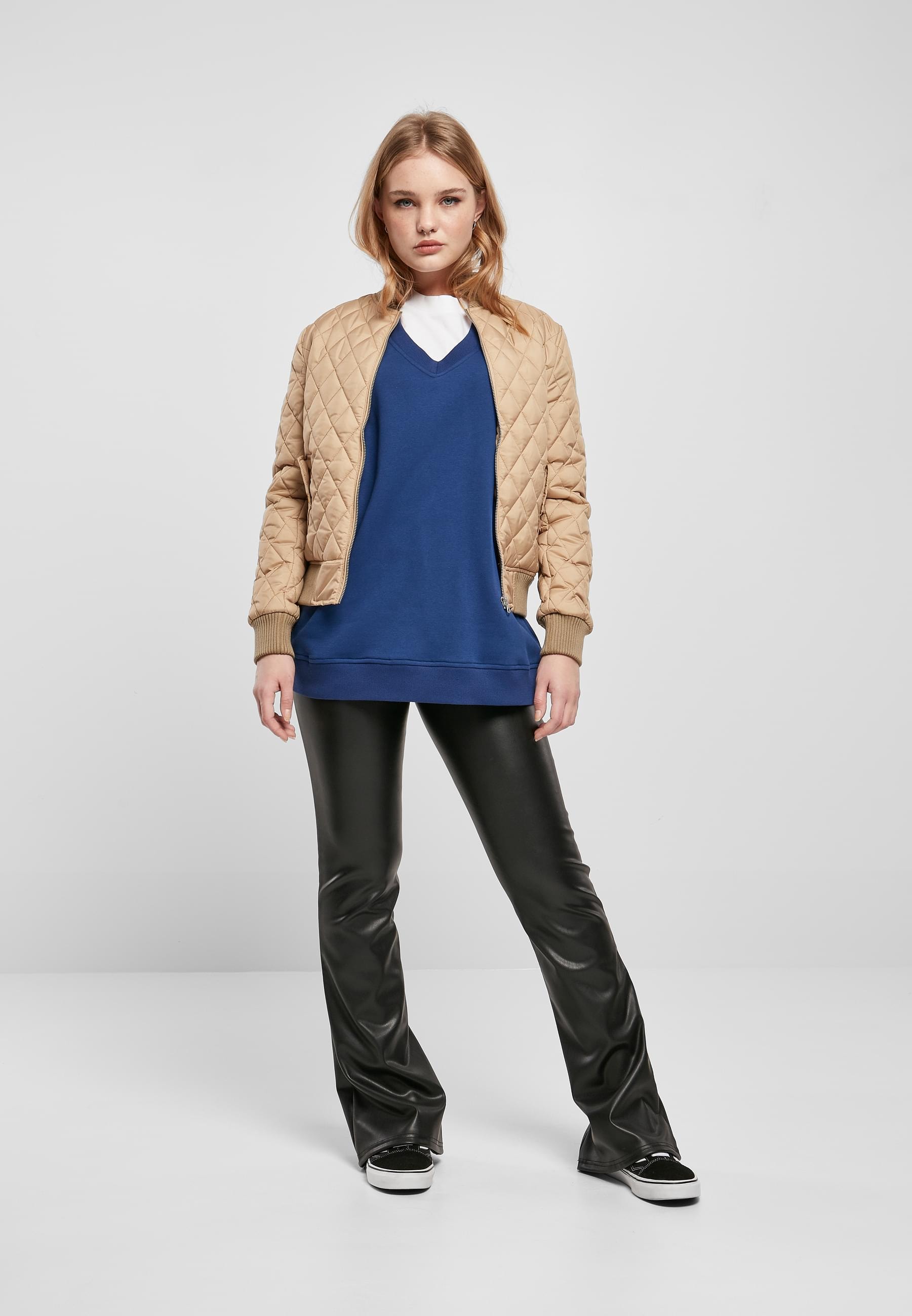 URBAN CLASSICS Allwetterjacke »Urban Classics Damen Ladies Diamond Quilt Nylon Jacket« 1 Stk. tlg. ohne Kapuze