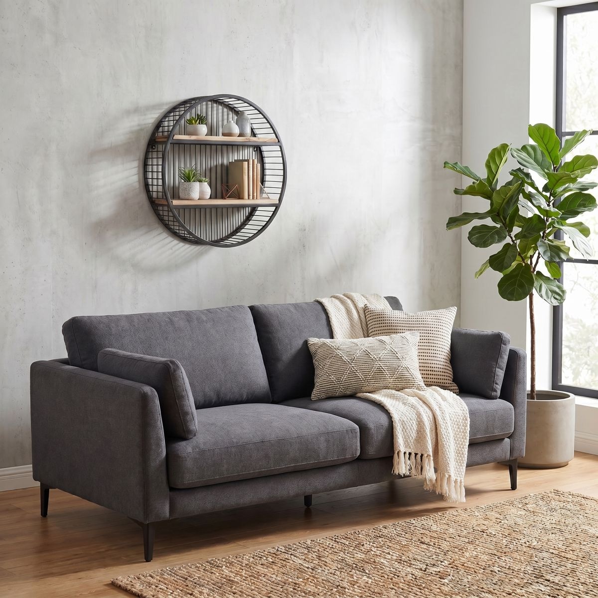 Ambiente Haus Wandregal »Urban rundes Wandregal - (H) 60cm« 1 Stk. tlg.