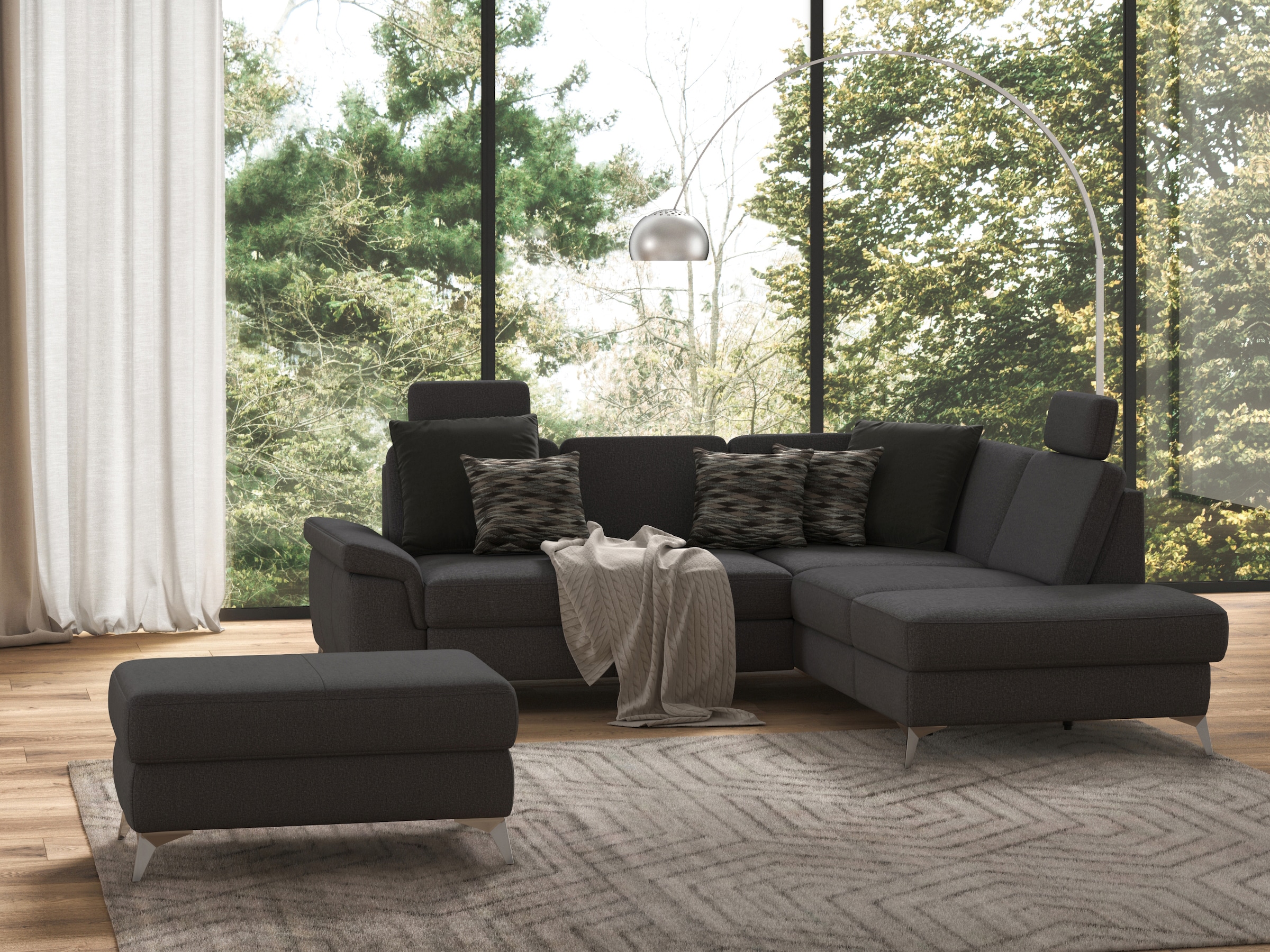 sit&more Ecksofa »Padua L-Form« inklusive Sitztiefenverstellung, Armteilfun günstig online kaufen