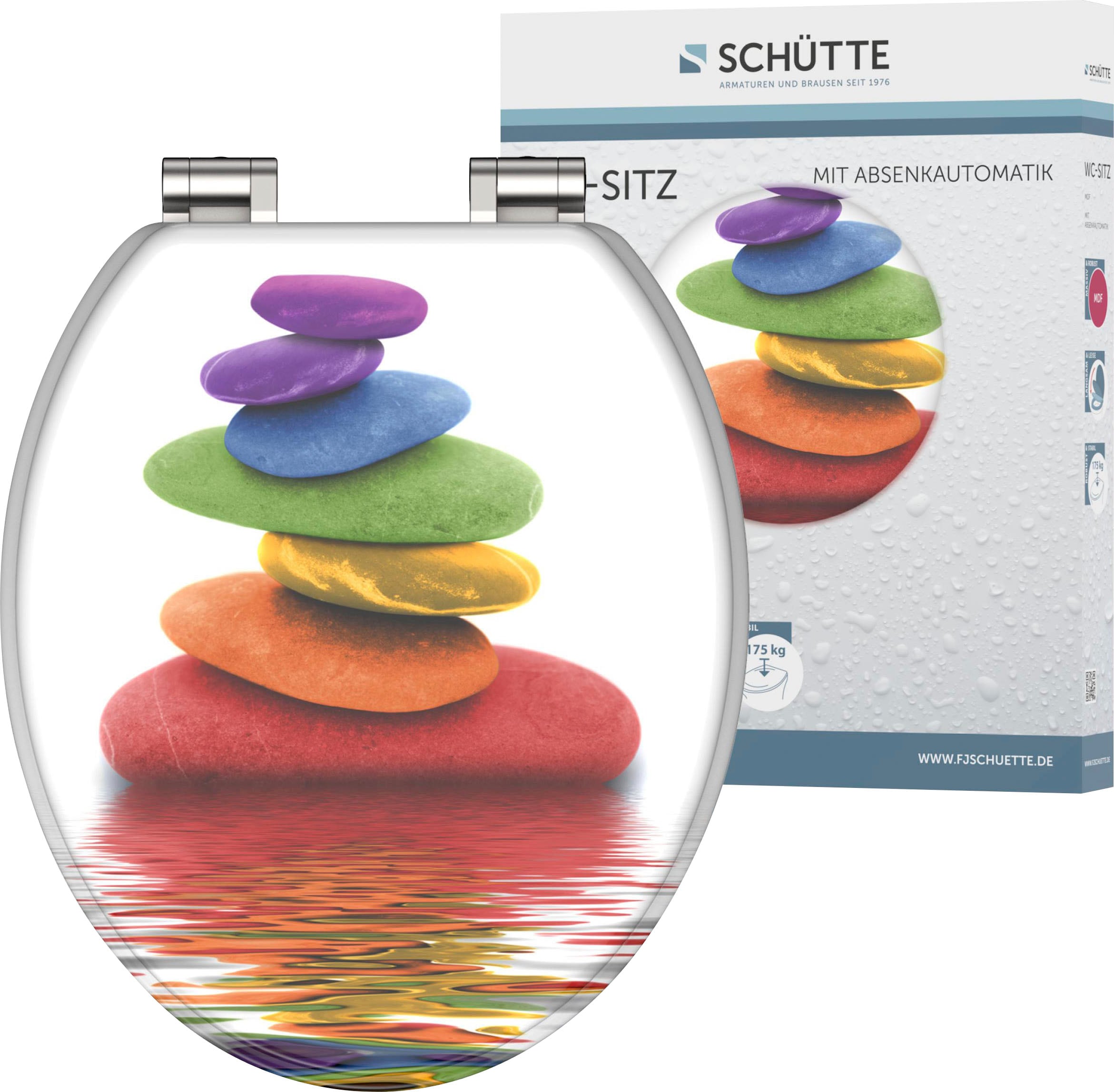 Schütte WC-Sitz »Colorful Stones«, mit Absenkautomatik und Holzkern, MDF günstig online kaufen