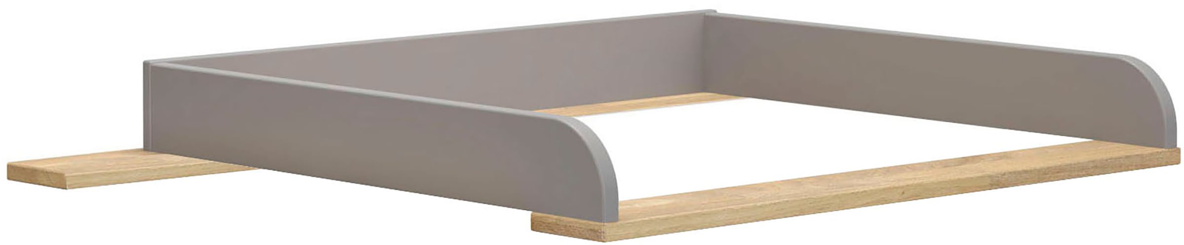 PAIDI Wickelaufsatz »STIENE in Beige oder Grau, zur Erweiterung der Kommode« B/H/T ca. 123/12/80cm,  Wickelauflage mit Eiche Massivholz und gerundeten Kanten