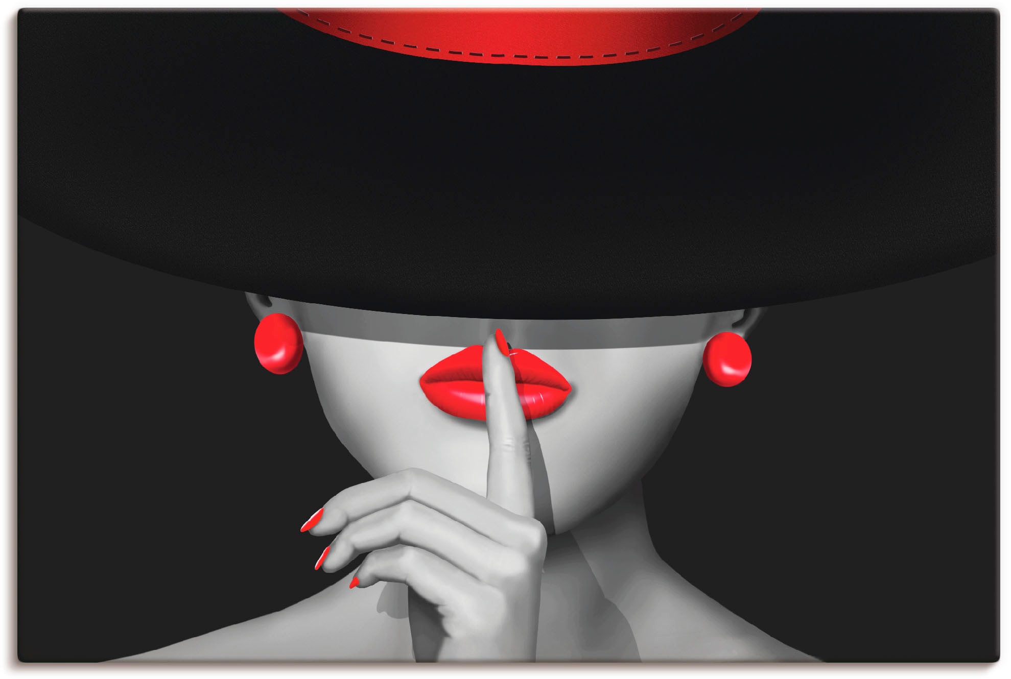 Artland Leinwandbild »Sei still« Frau 1 Stk. tlg. als Alubild, Outdoorbild, günstig online kaufen