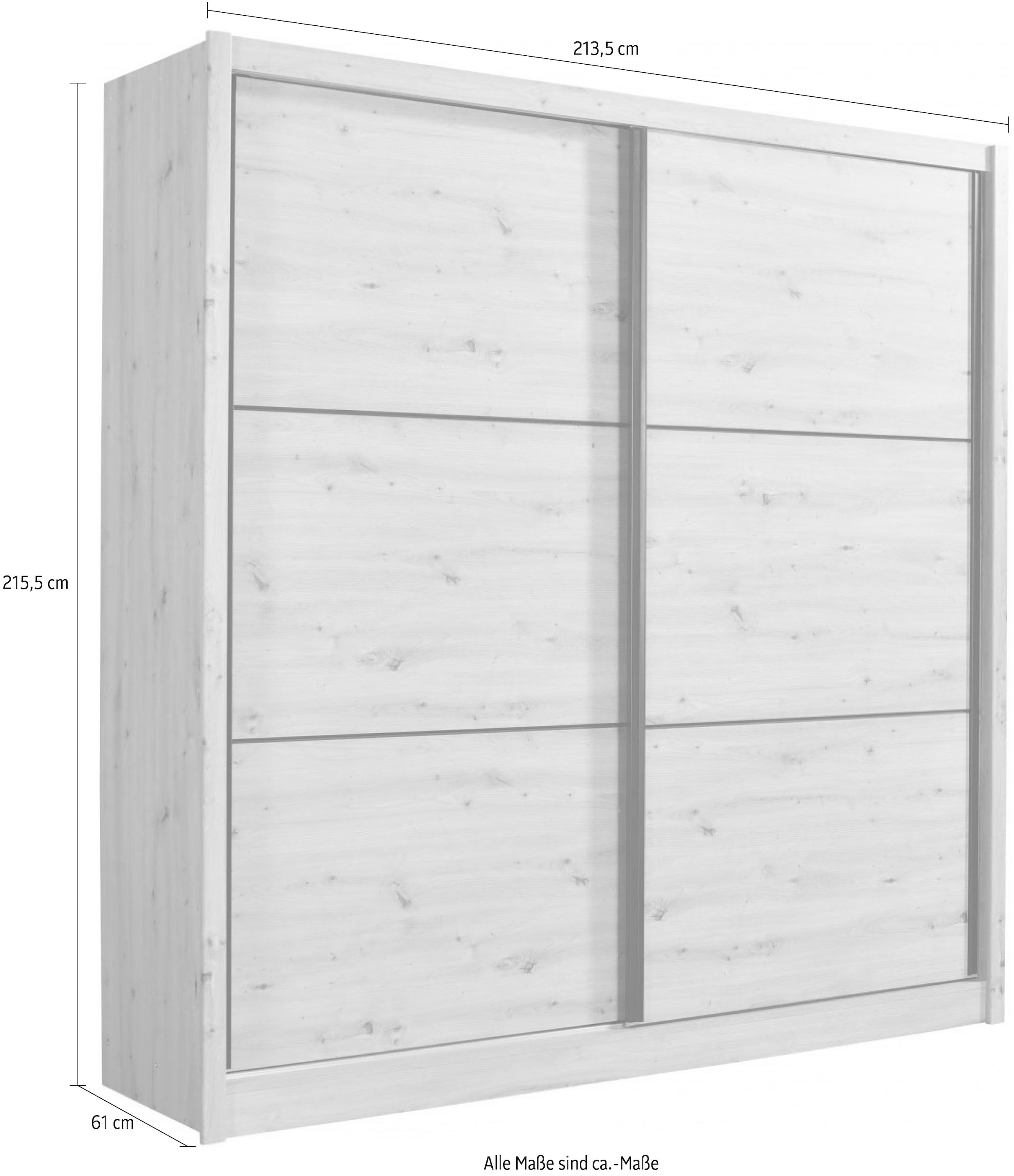 INOSIGN Schwebetürenschrank »Navara Kleiderschrank Wäscheschrank«, in 3 Breiten, mit kompletter Innenausstattung, FSC®-zertifiziert