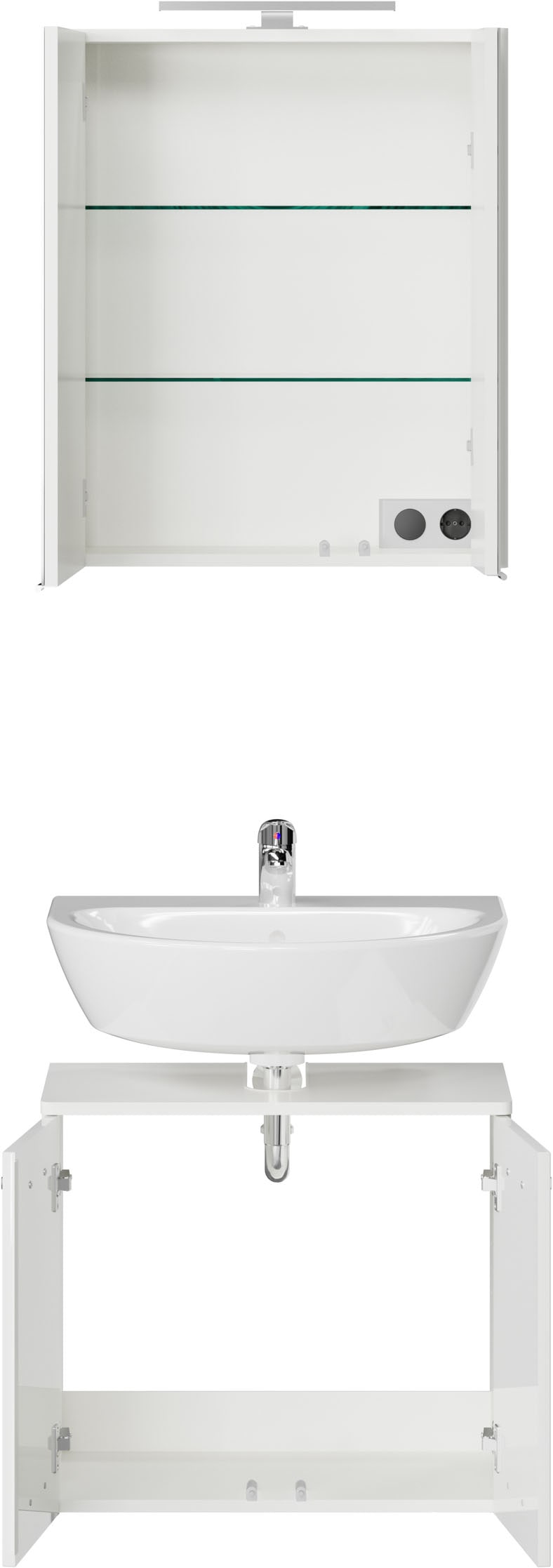 Saphir Badmöbel-Set »2-teilig, Waschbeckenunterschrank mit Spiegelschrank« Set, 2 Stk. tlg.