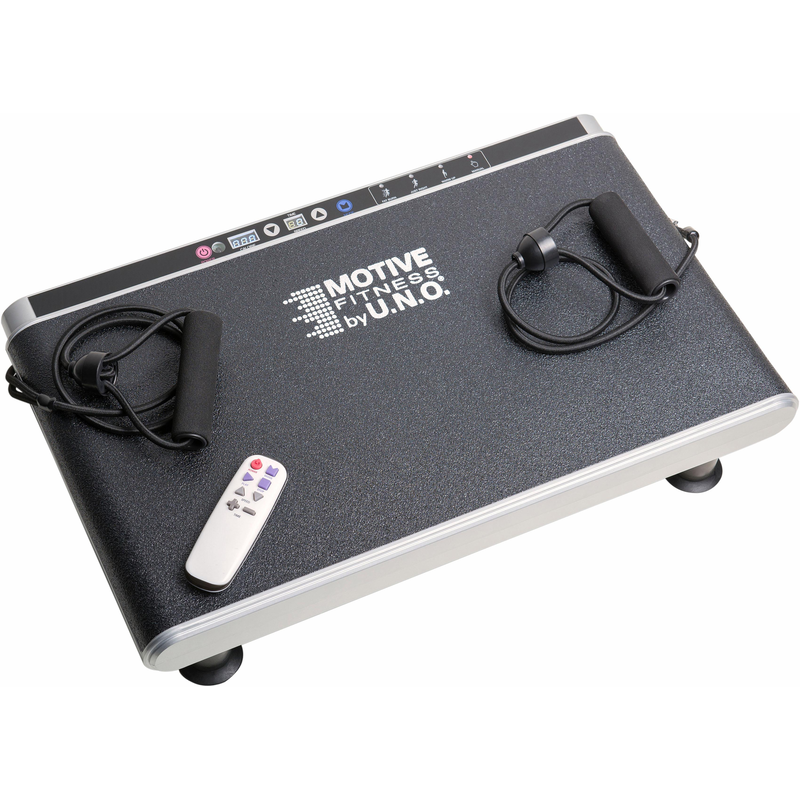 MOTIVE FITNESS BY U.N.O. Vibrationsplatte »Elegance« 200 W 30 Intensitätsstufen Set, mit Trainingsbändern silberfarben/schwarz