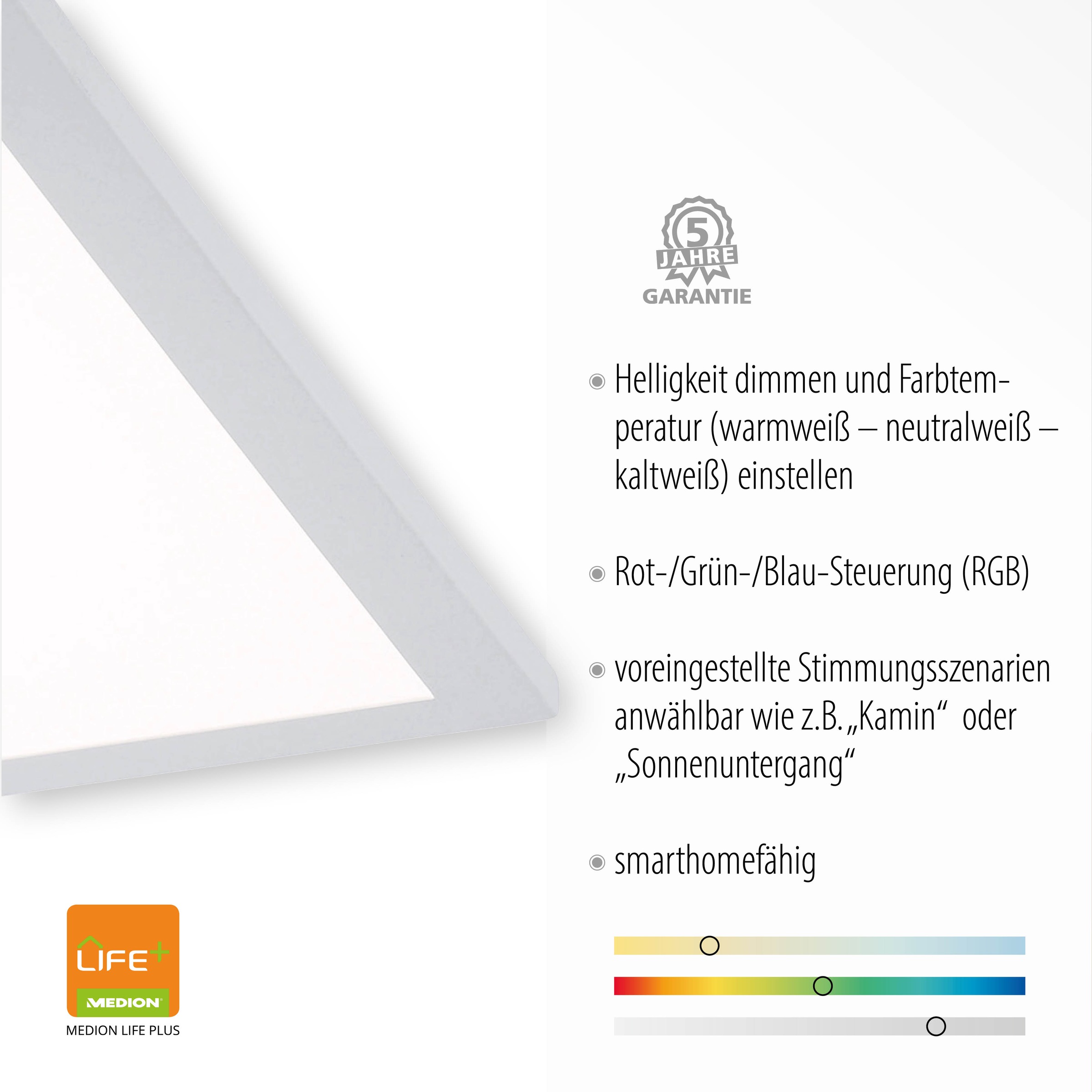 JUST LIGHT Deckenleuchte »Ls-FLAT«, 1 flammig, Leuchtmittel LED-Board | LED fest integriert, RGB+tunable white, Infrarot inkl., Fernbedienung, Smarthome fähig
