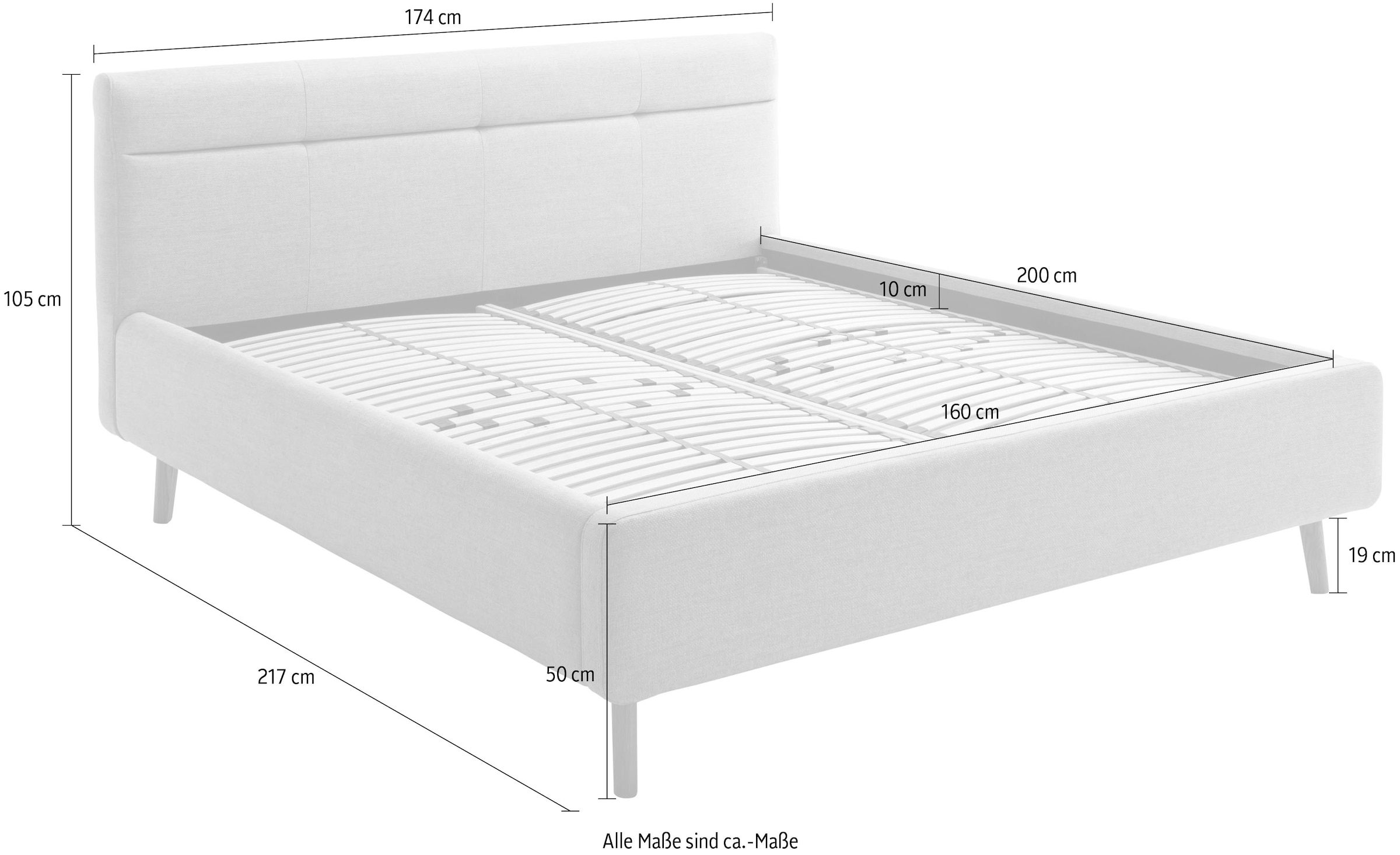 11. Bild von meise.möbel Polsterbett »Lotte«, mit Lattenrost und Bettkasten