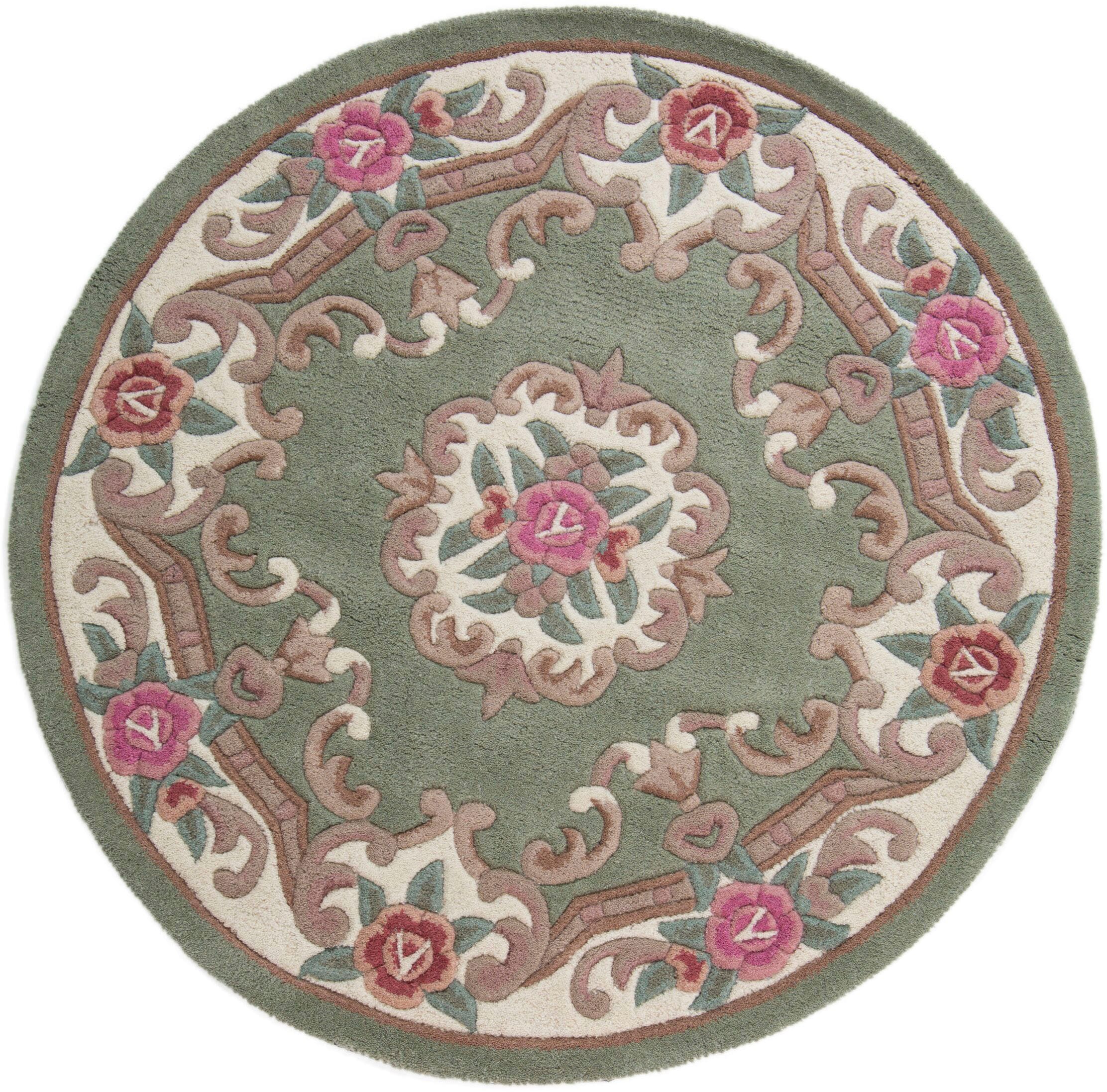 Bild von FLAIR RUGS Wollteppich »Aubusson«, rund, 10 mm Höhe