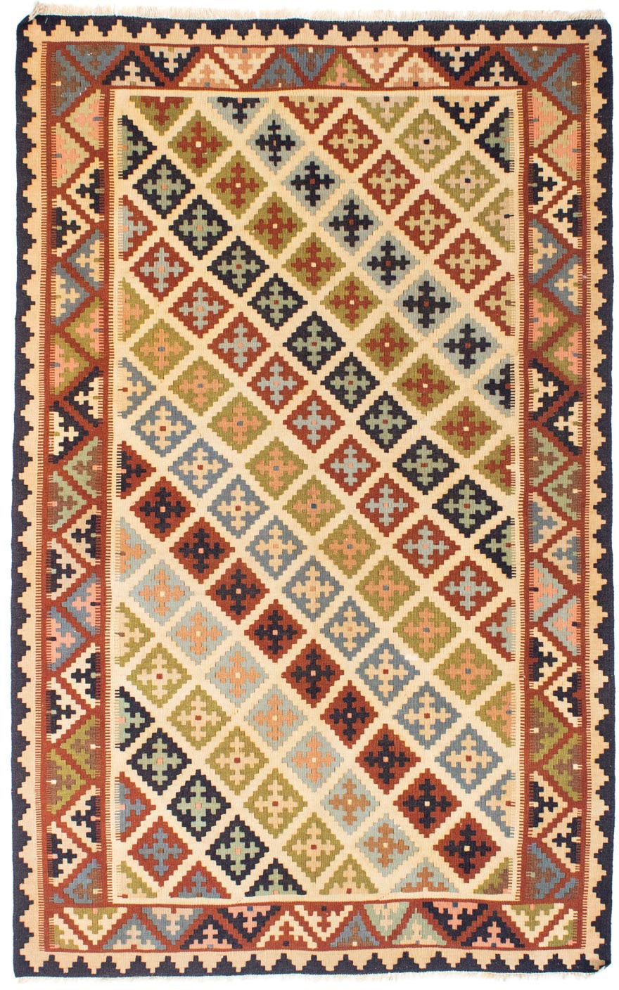 morgenland Wollteppich »Kelim Fars Nomadisch Beige 204 x 129 cm«, rechtecki günstig online kaufen