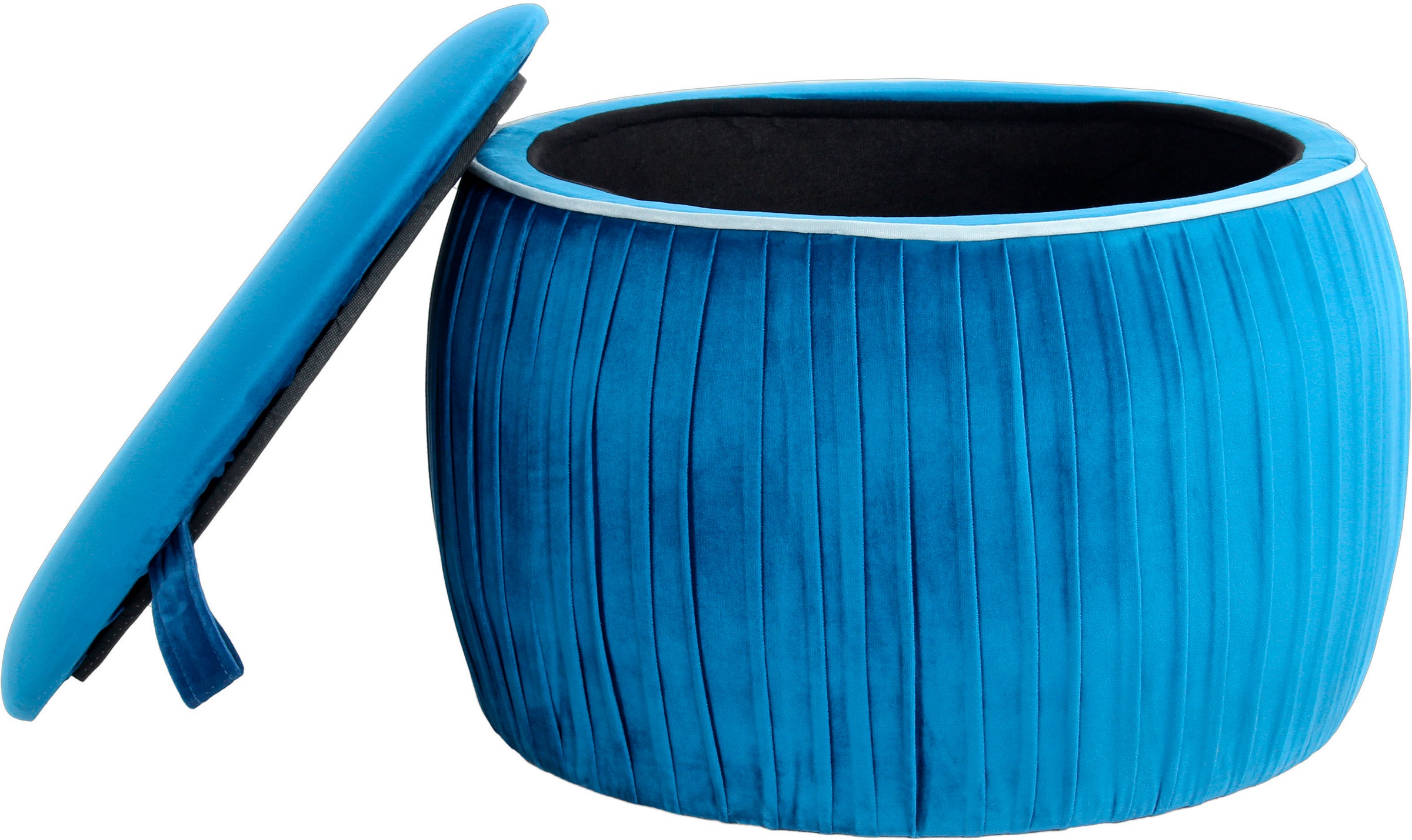 Kayoom Sitzhocker »Hocker Adoree, Sitzgelegenheit in attraktiver Form,Hocker mit Stauraum«, (1 St.), stilvoll, mit Stauraum, rund, schöne runde Form und tolle Größe