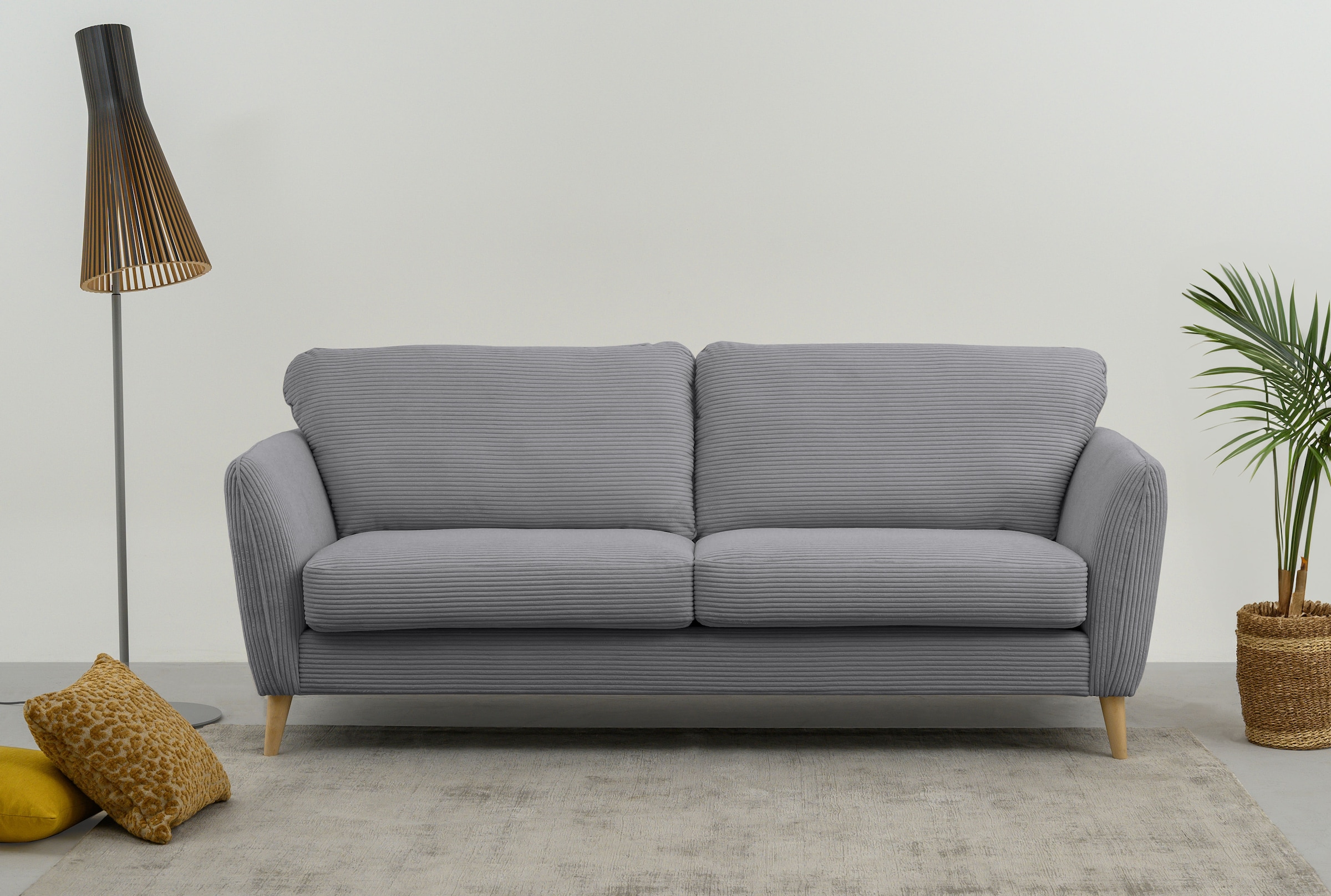 Home affaire 3-Sitzer »MARSEILLE 3er Sofa 206 cm, Cord, Flachgewebe, Strukt günstig online kaufen
