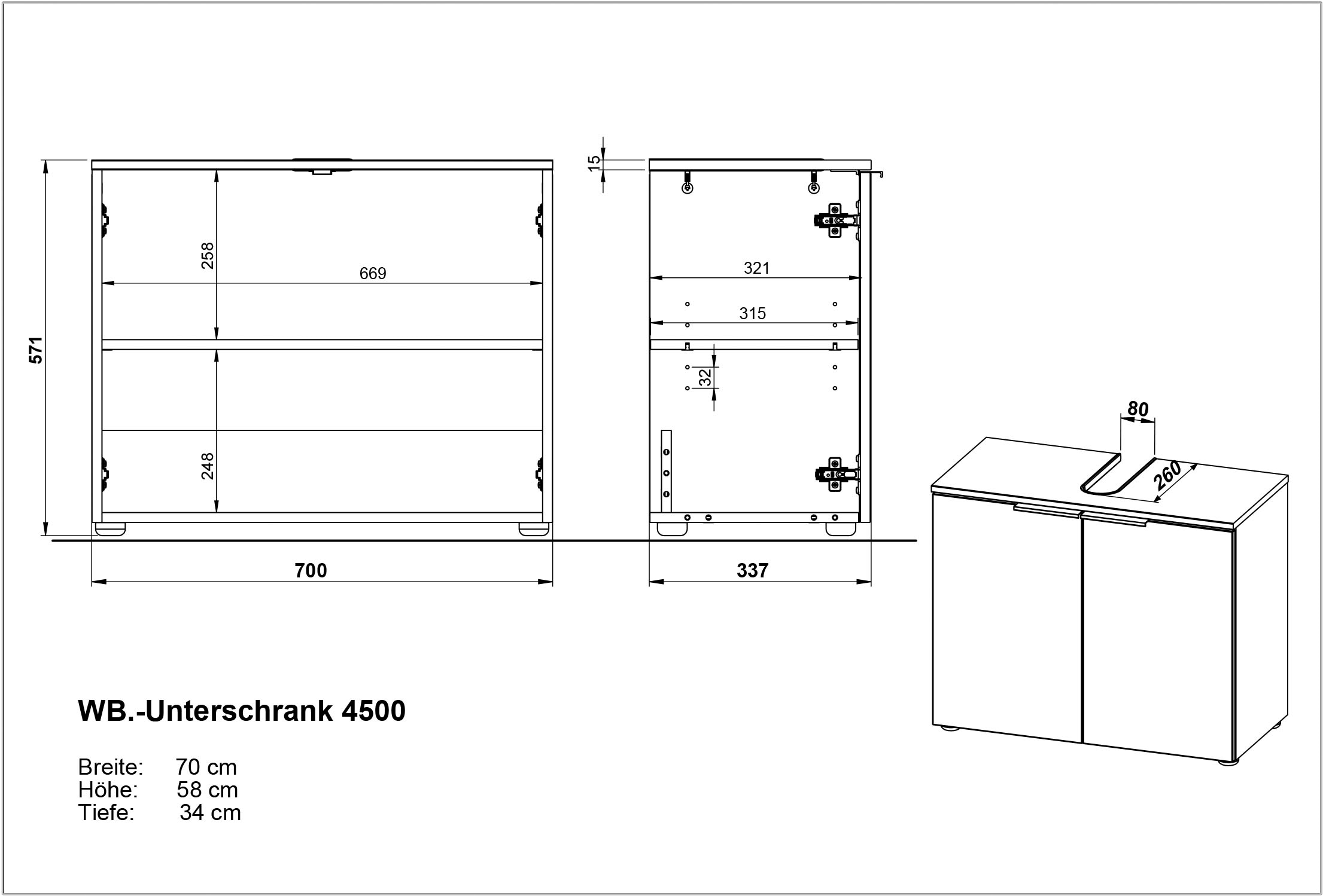 andas Badmöbel-Set »Majtum bestehend aus Waschbeckenunterschrank, Spiegel«, (3 St.), inkl. LED-Beleuchtung & Unterschrank, Made in Germany