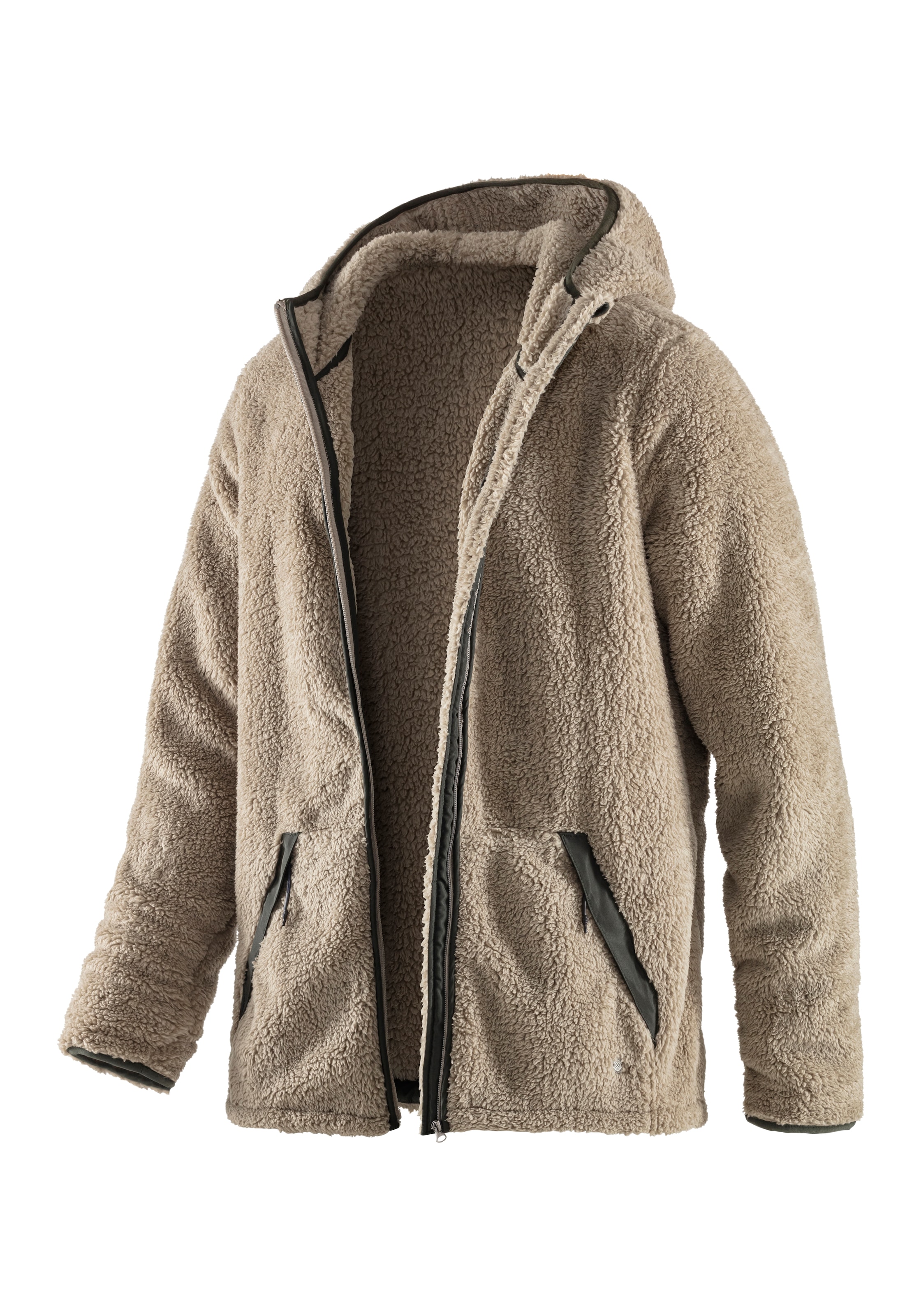 John Devin Kapuzenstrickjacke, in weichem Teddyfleece