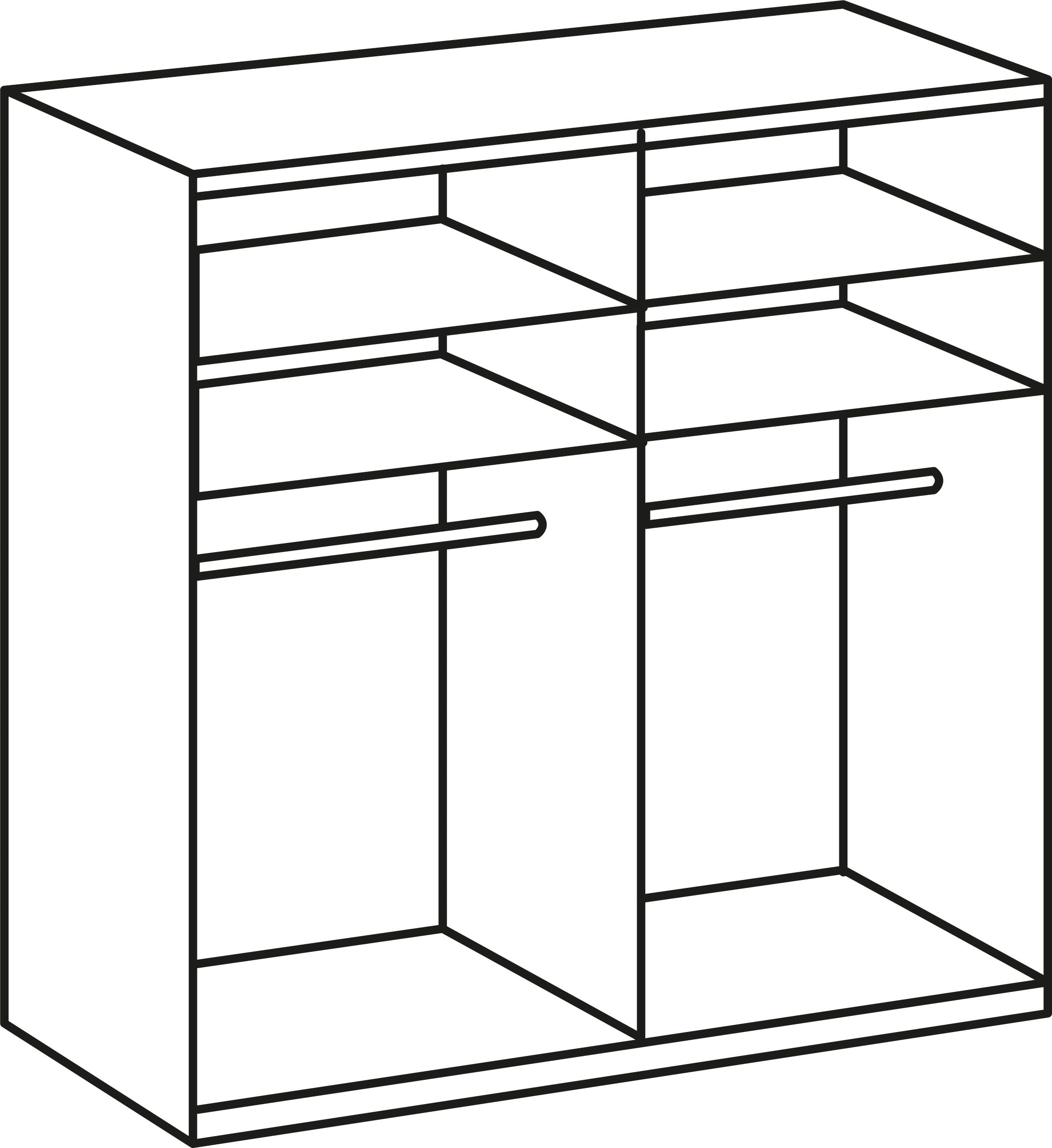 Wimex Kleiderschrank »Level by fresh to go«, mit Spiegeltüren