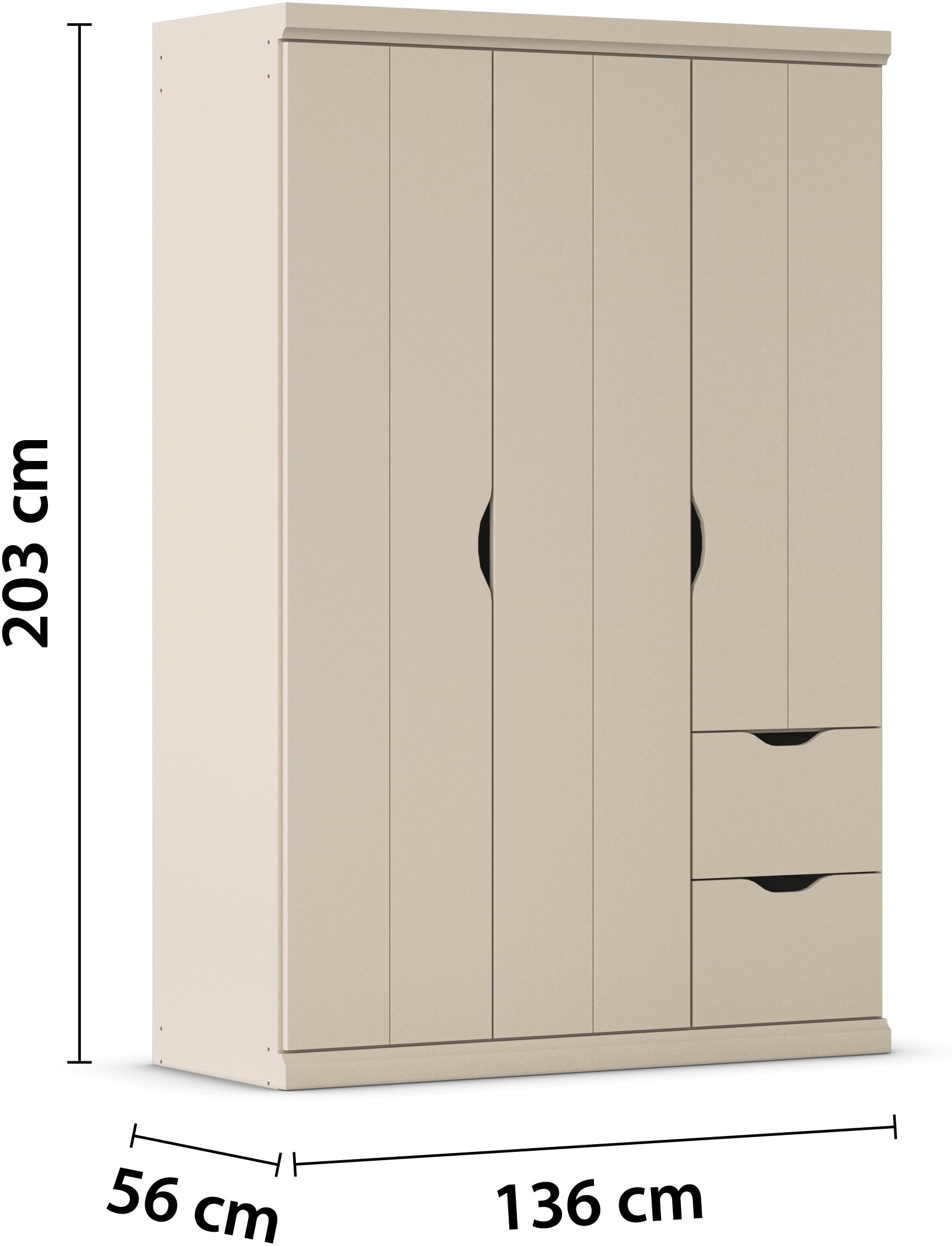 rauch Kleiderschrank »Marlene«, (in 3 verschiedenen Ausstattungen BASIC/CLASSIC/PREMIUM), in 3 Breiten 91/136/181 cm im Landhaus-Stil MADE IN GERMANY