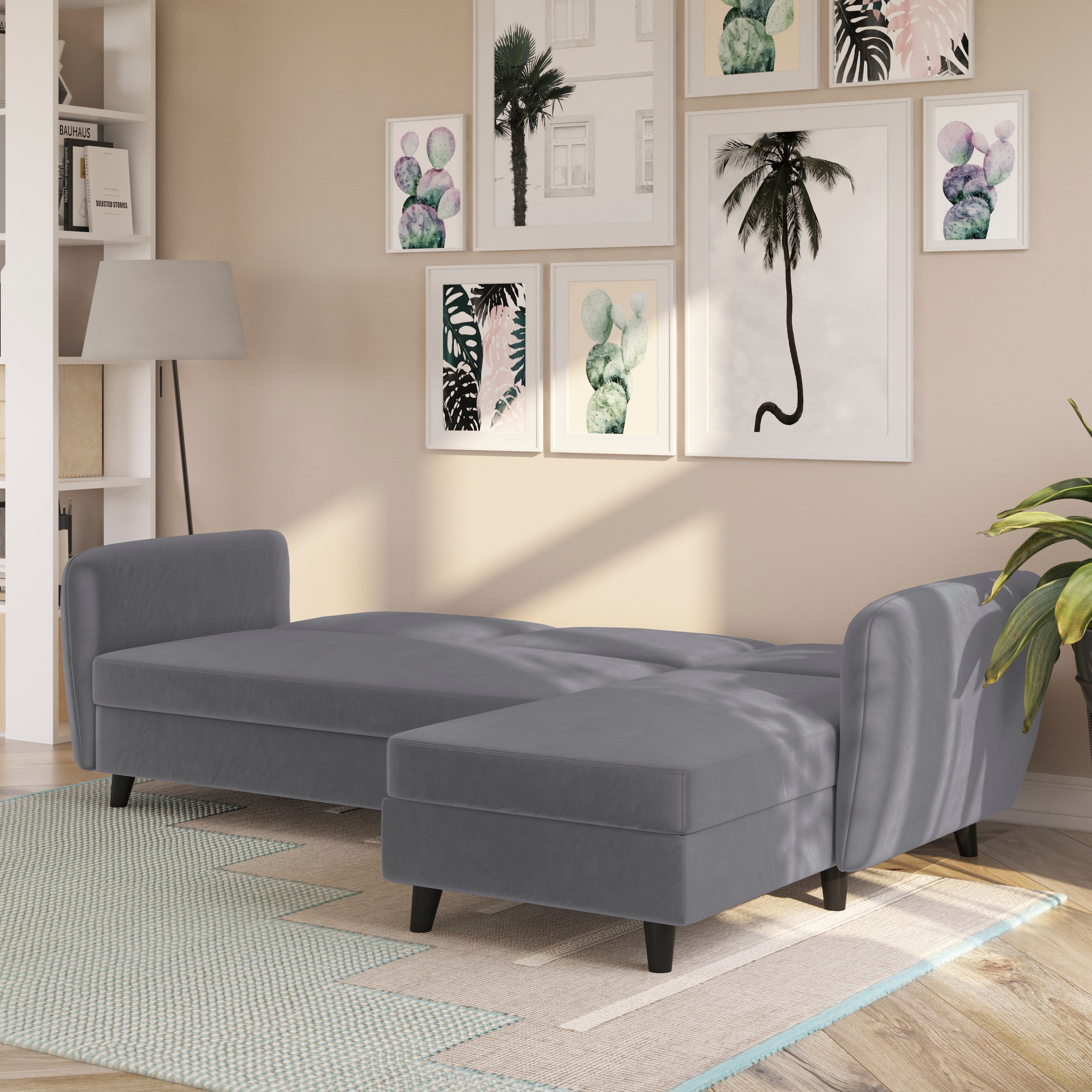 Dorel Home Ecksofa »Perry, L-Form,« Rückenlehne, verschiedene Farbvarianten, Sitzhöhe 43 cm, Breite 219 cm