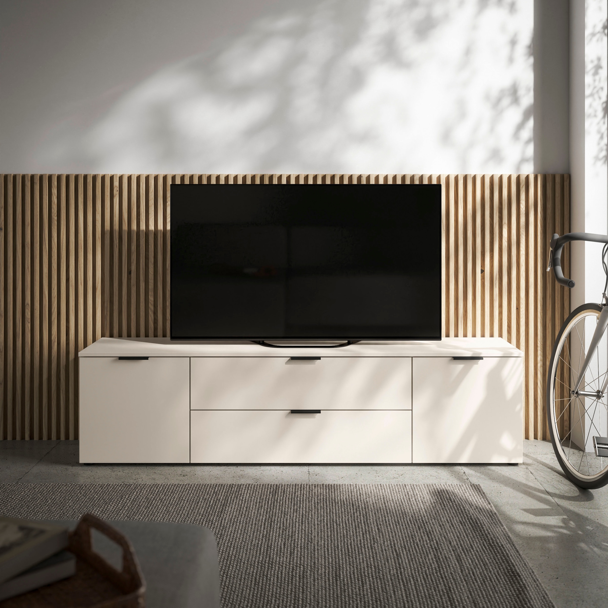 HBZ Lowboard »Linz TV-Unterschrank, BxHxT 180x47x40cm«, (1 St.), Breite 180cm,Lip-Griff, Melaminbeschichtung