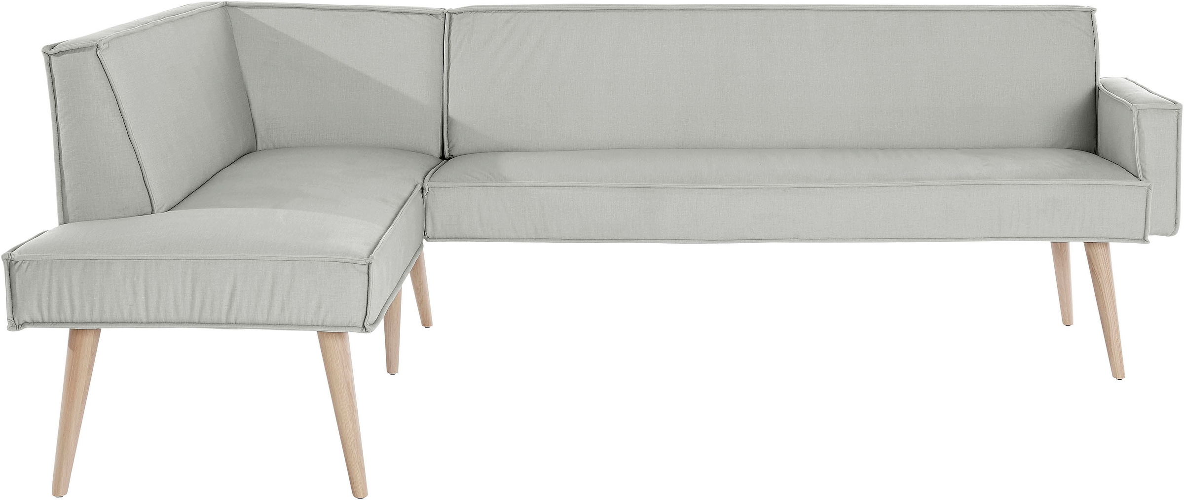 exxpo - sofa fashion Eckbank »Lungo, moderne Kedernaht, bequem und elegant, hoher Holzfuß«, hochwertige Detailverarbeitung, frei im Raum stellbar