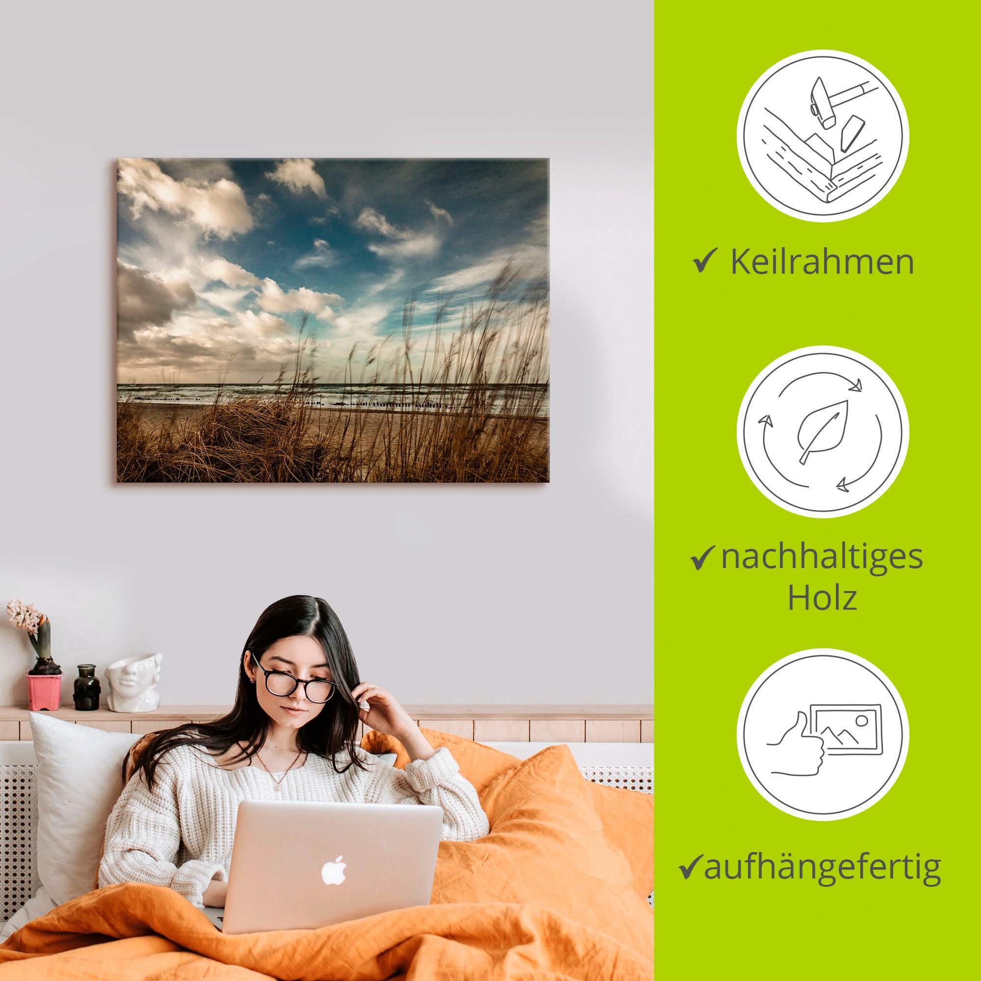 Artland Wandbild »An der Küste der Ostsee«, Gewässer, (1 St.), als Leinwandbild, Poster in verschied. Größen