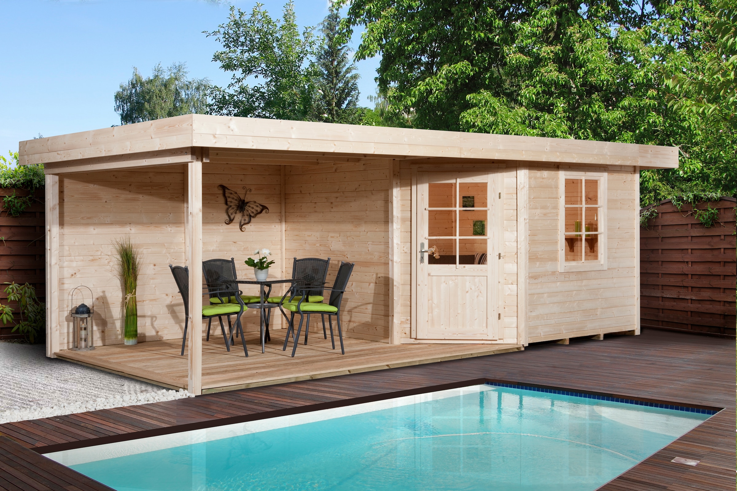 weka Gartenhaus »Designhaus 213B Gr.2«, (Set)