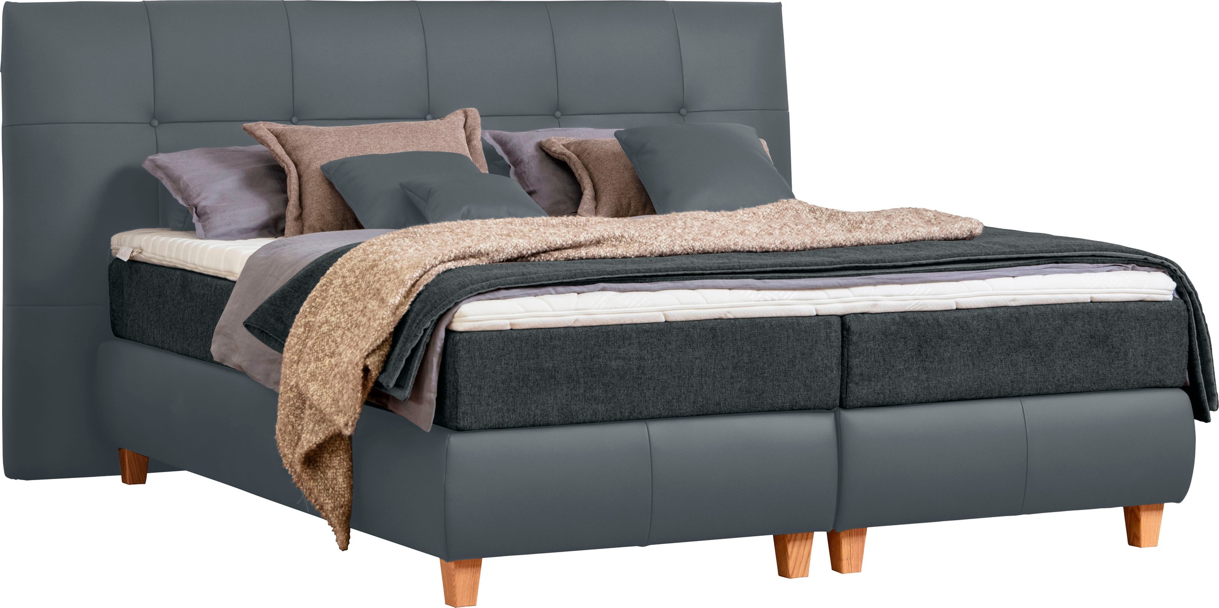 alina Boxspringbett »Luella«, ADA trendline Boxspringbett, inkl. Matratze und Viscoschaum-Topper
