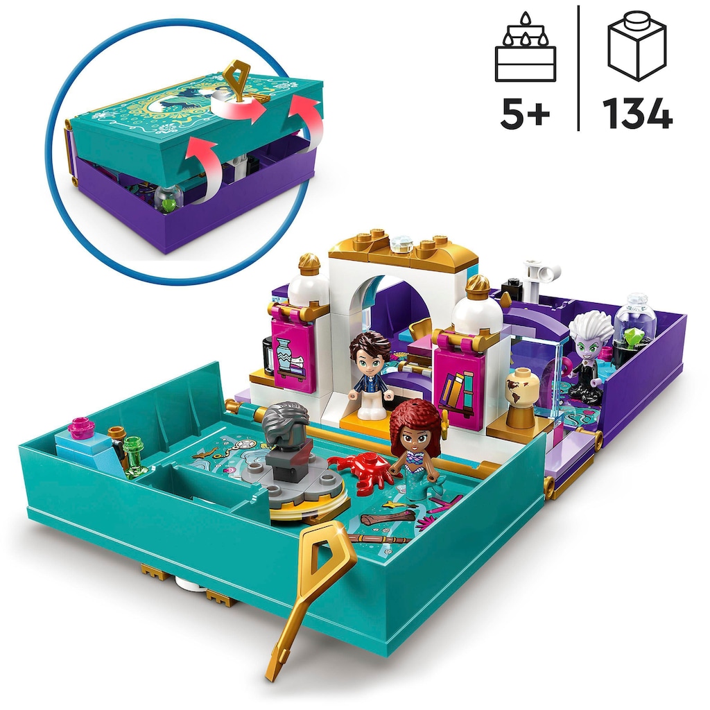LEGO® Konstruktionsspielsteine »Die kleine Meerjungfrau – Märchenbuch (43213), LEGO® Disney Princess«, (134 St.)