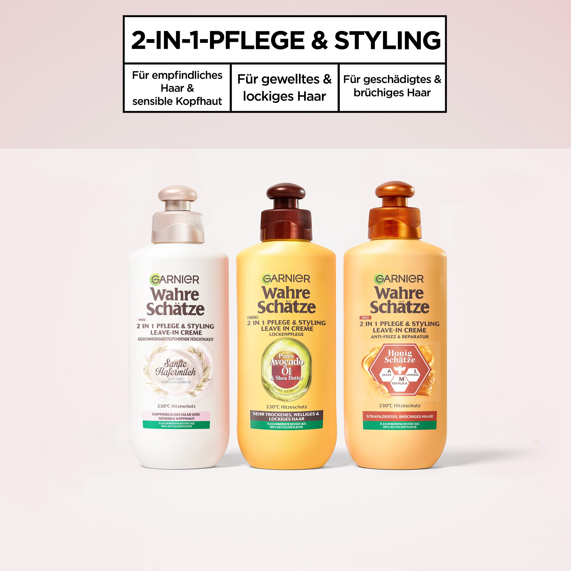GARNIER Haarmousse »Garnier Wahre Schätze 2-in-1 Pflege & Styling Sanfte Hafermilch«