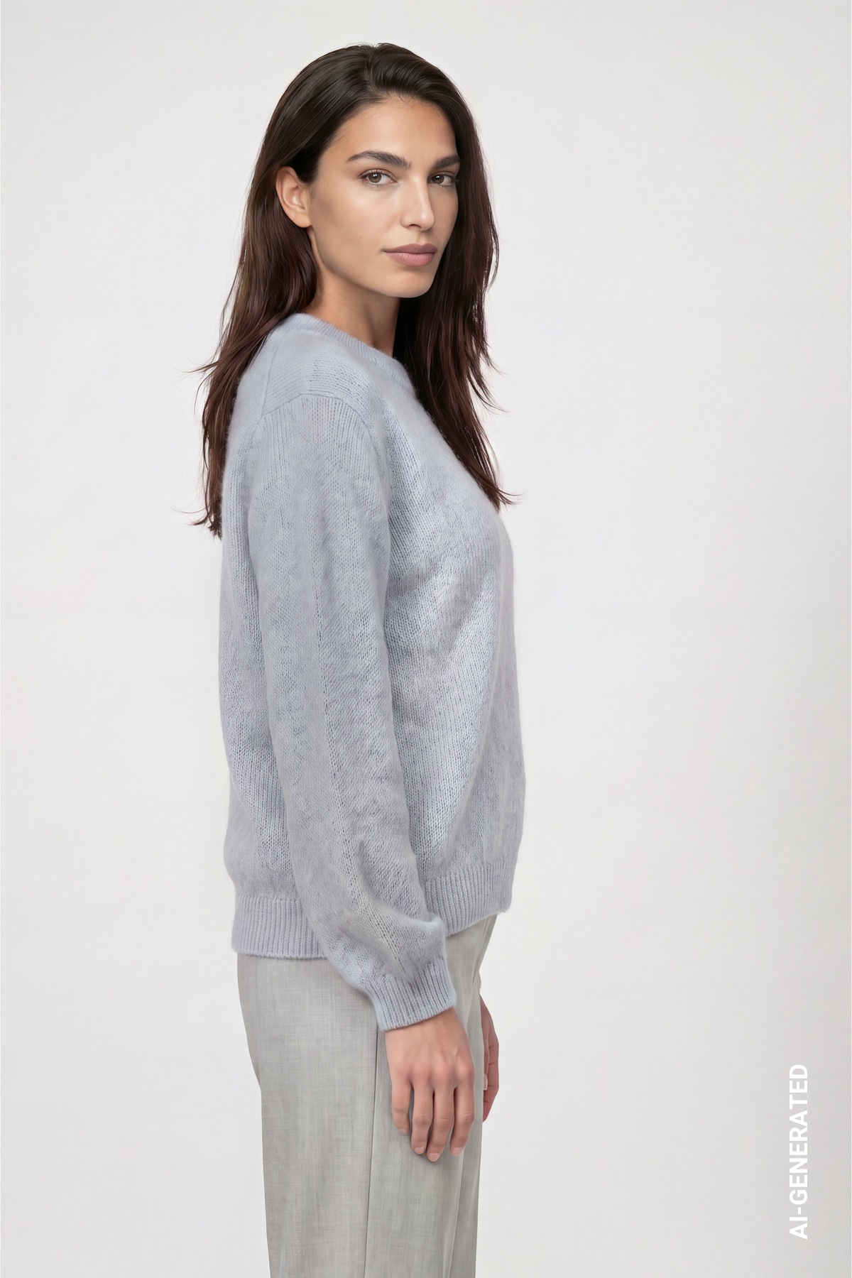 Monari Strickpullover »Flausch Lurex« Regular fit mit Rundhalsausschnitt, Woll-Mix